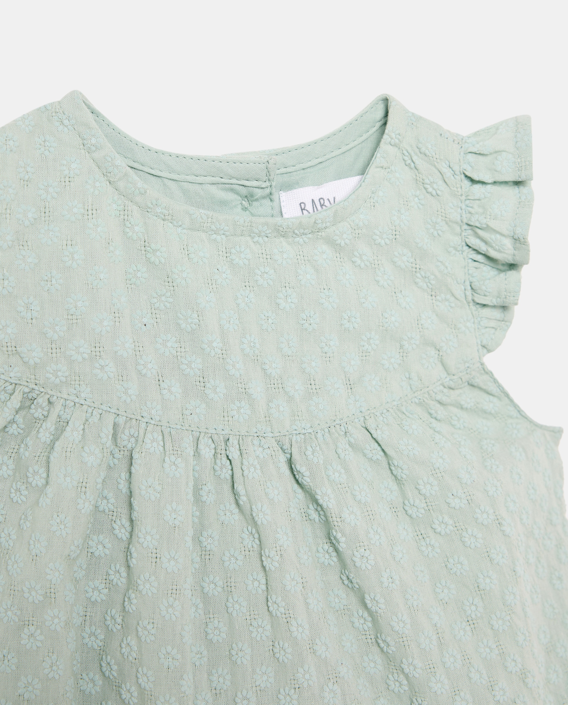 Vestido de Bebé sem Mangas e com Cueca Baby El Corte Inglés Verde-3
