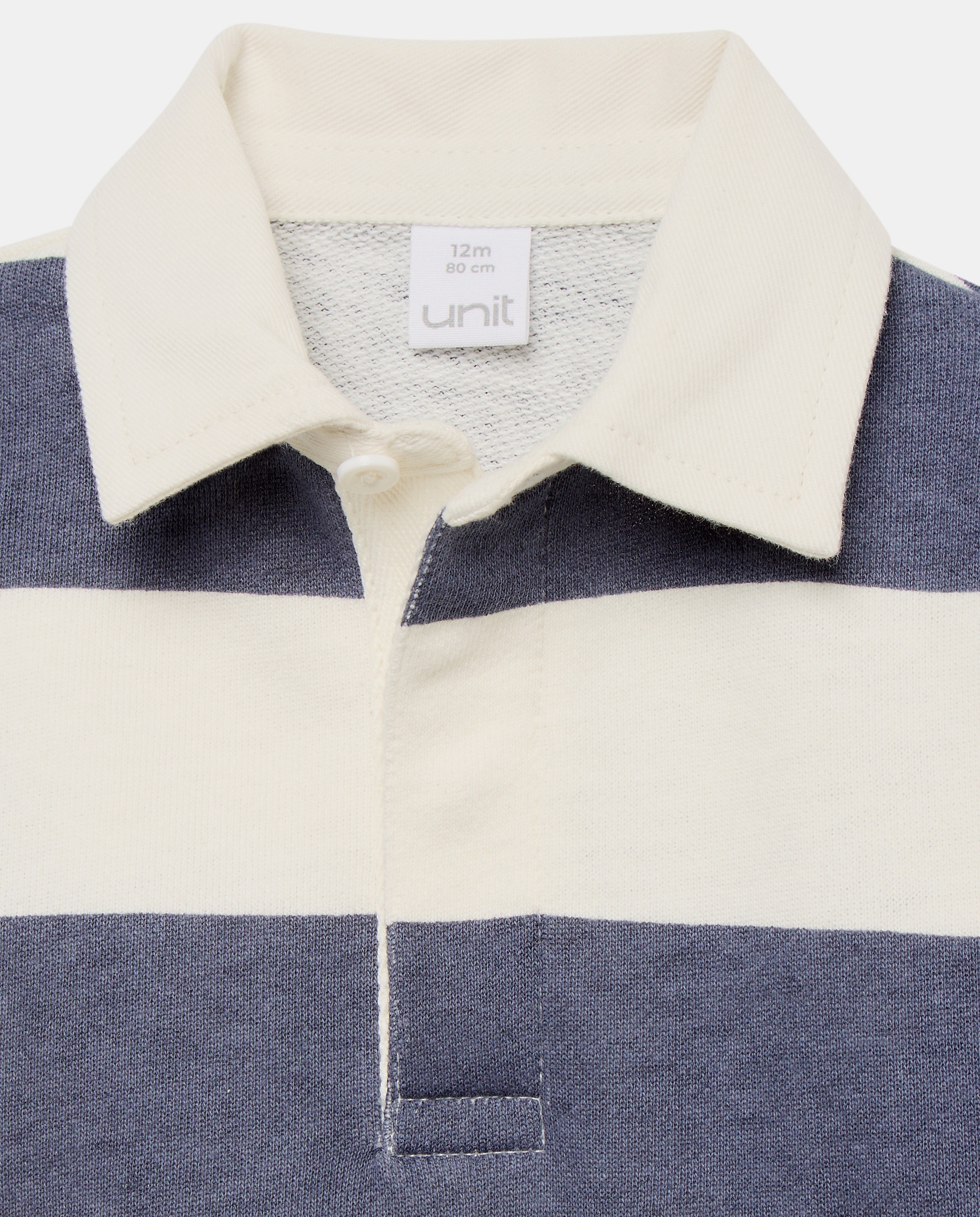 Sudadera de bebé cuello polo 400 Azul-3