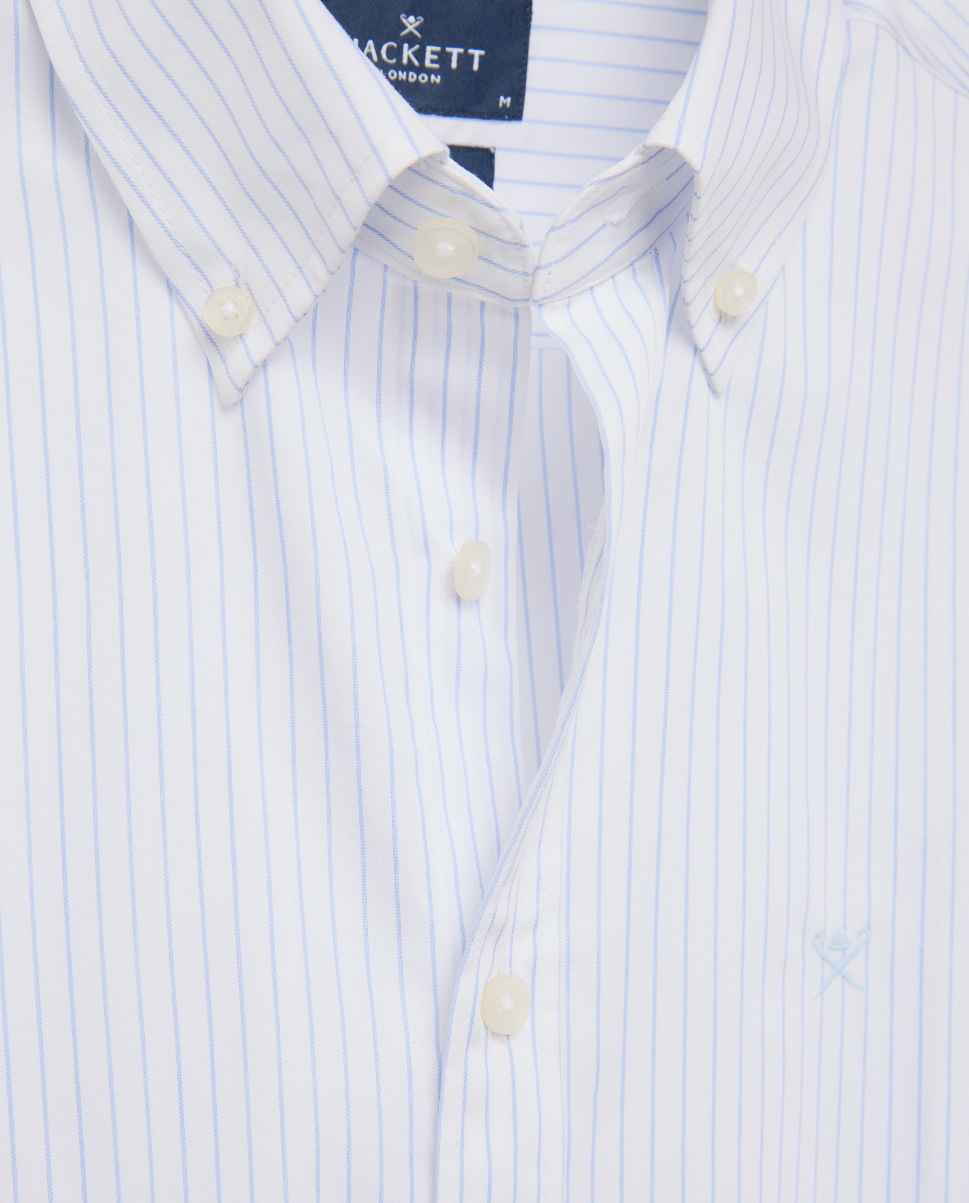 Camisa Classic Fit às Riscas Largas Azul-5