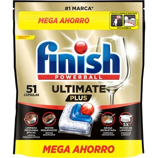 detergente lavavajillas Powerball Ultimate Plus bolsa 51 cápsulas - Finish