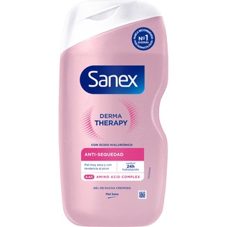 gel de baño Derma Therapy anti-sequedad con ácido hialurónico y complejo aminoácido frasco 425 ml para piel muy secon y con tendencia al picor - Sanex