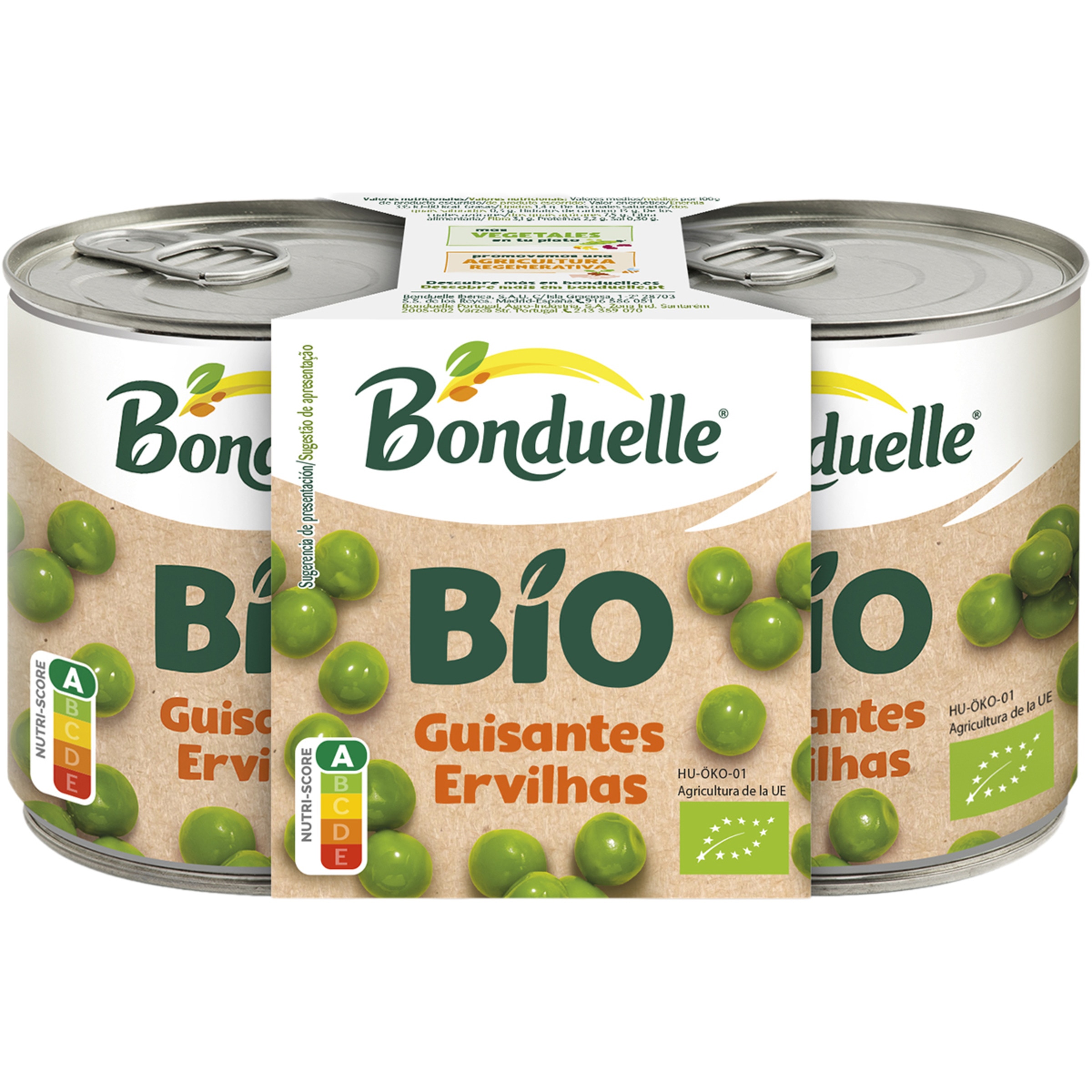 guisantes ecológicos pack 2 lata 130 g neto escurrido
