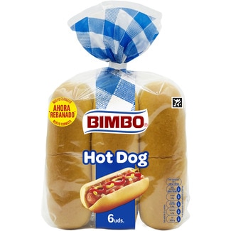 pan de perritos rebanado 6 unidades bolsa 330 g - Bimbo