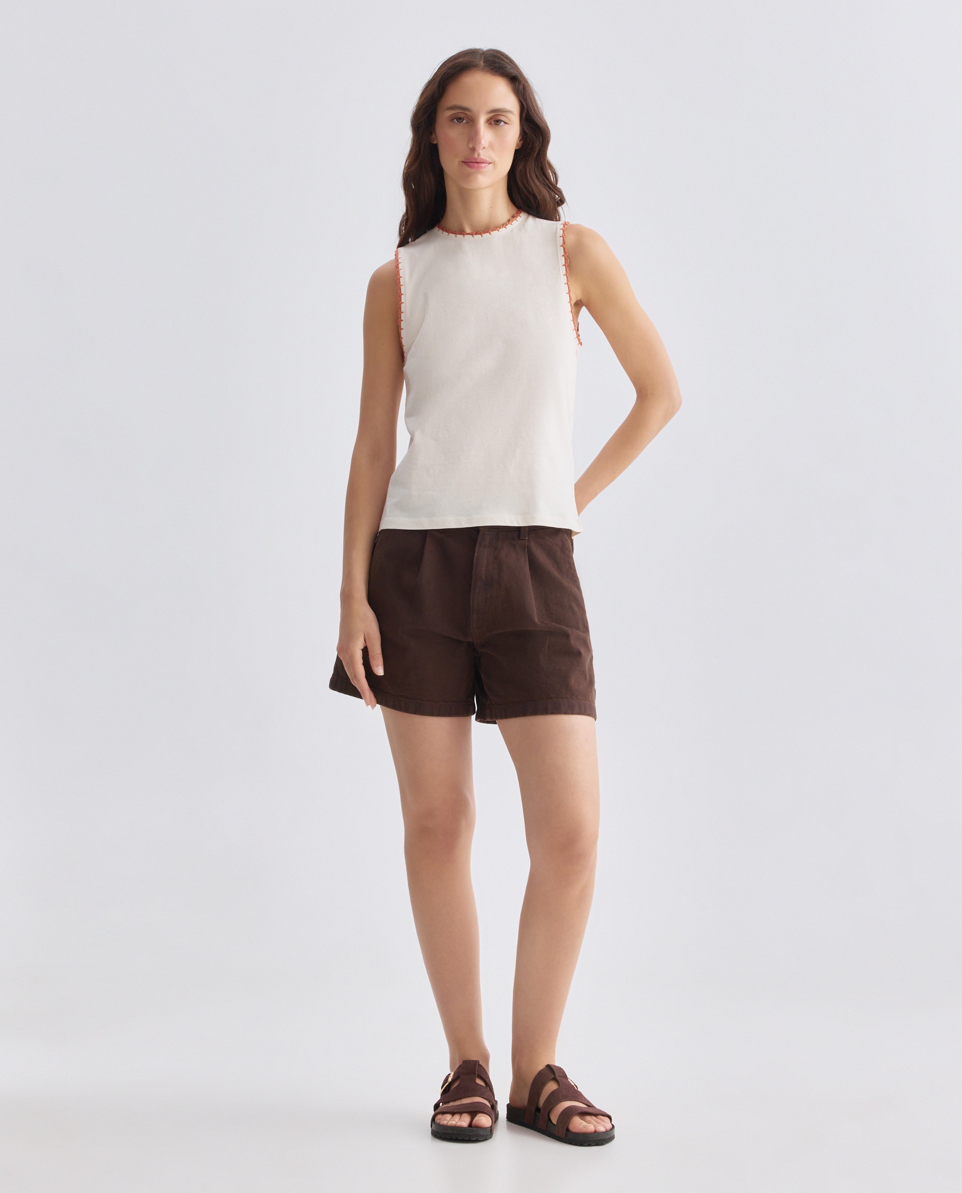 Short de mujer con pinzas Multicolor-1