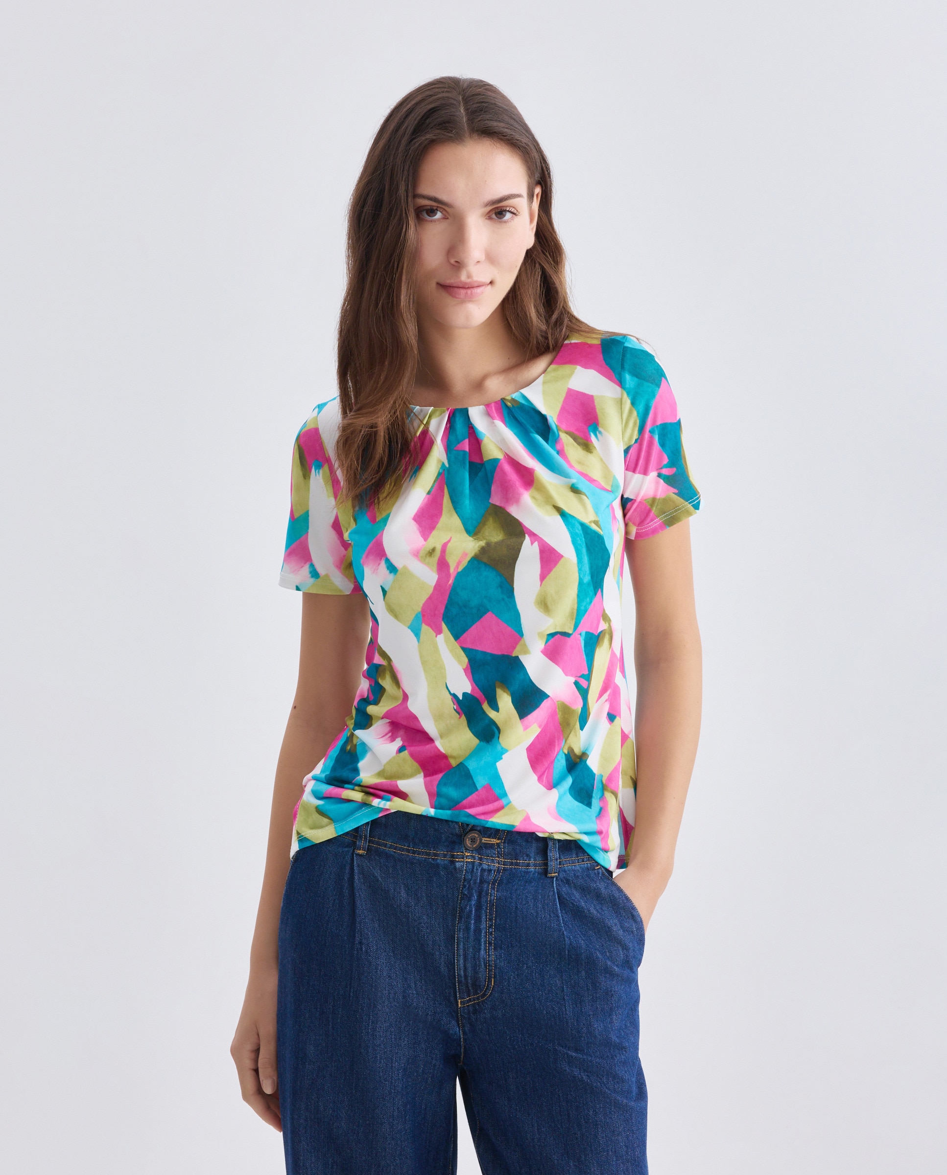 Imagem 0 de T-shirt estampada de mulher com manga curta