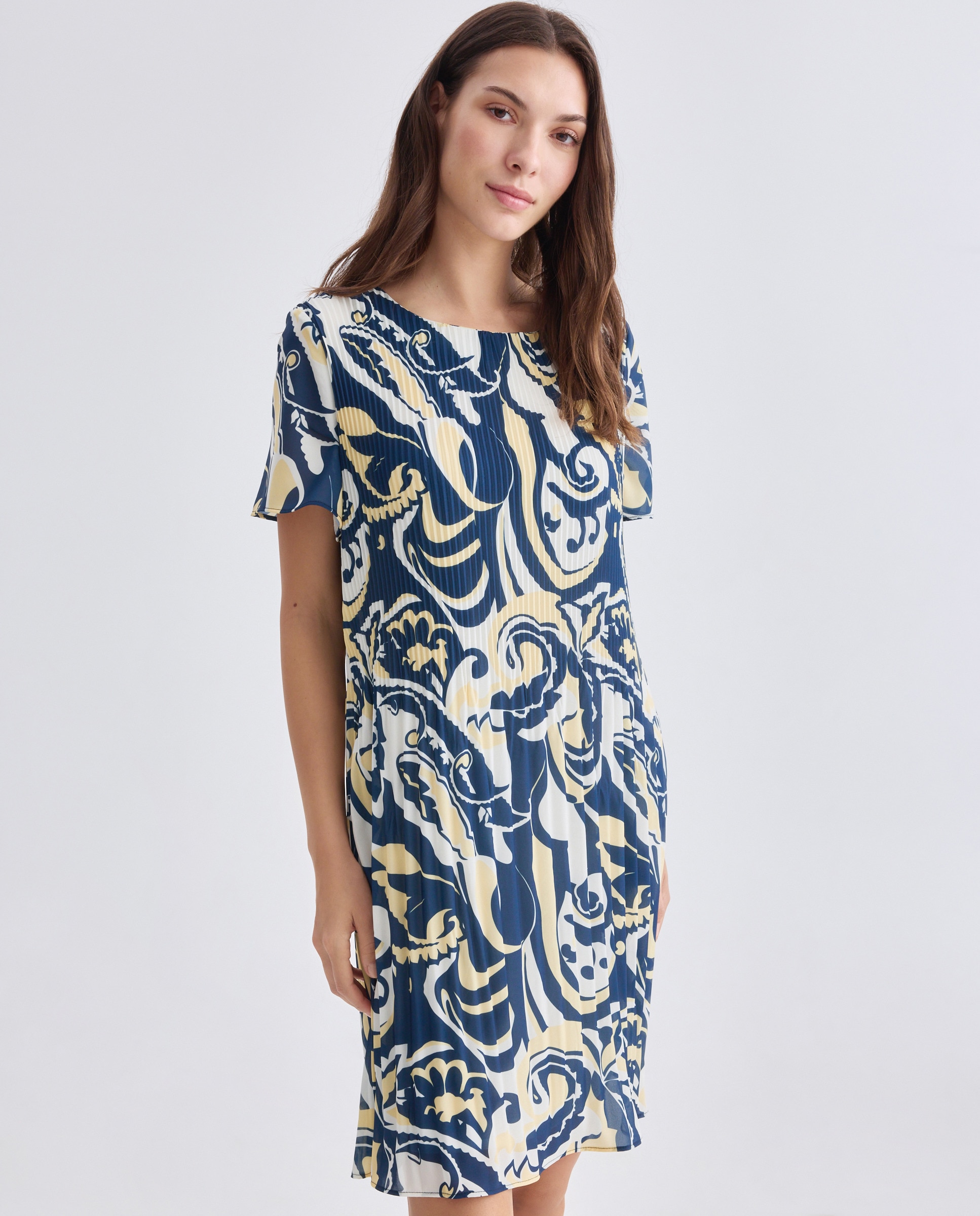 Imagem 0 de Vestido Estampado com Manga Curta