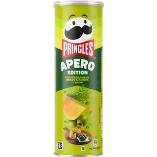 aperitivo frito de patata sabor hierbas mediterráneas y aceitunas Apero Edition lata 165 g - Pringles