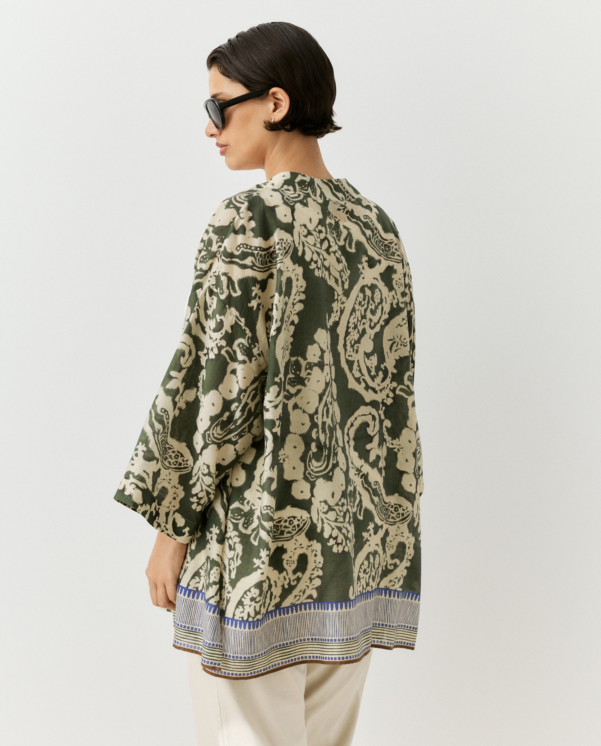 Kimono estampado de mujer - Couchel - Verde Verde-3
