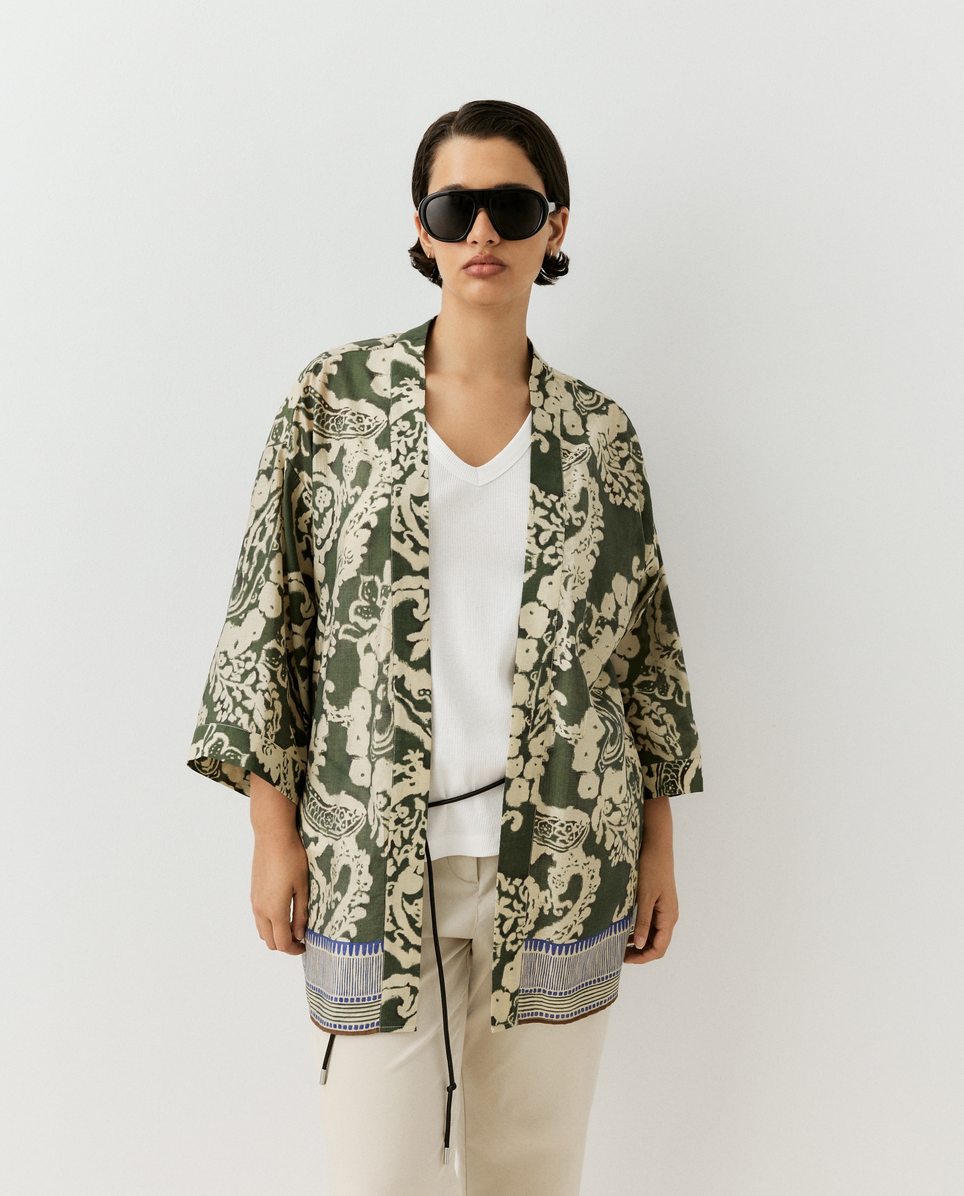 Kimono estampado de mujer - Couchel - Verde Verde-2