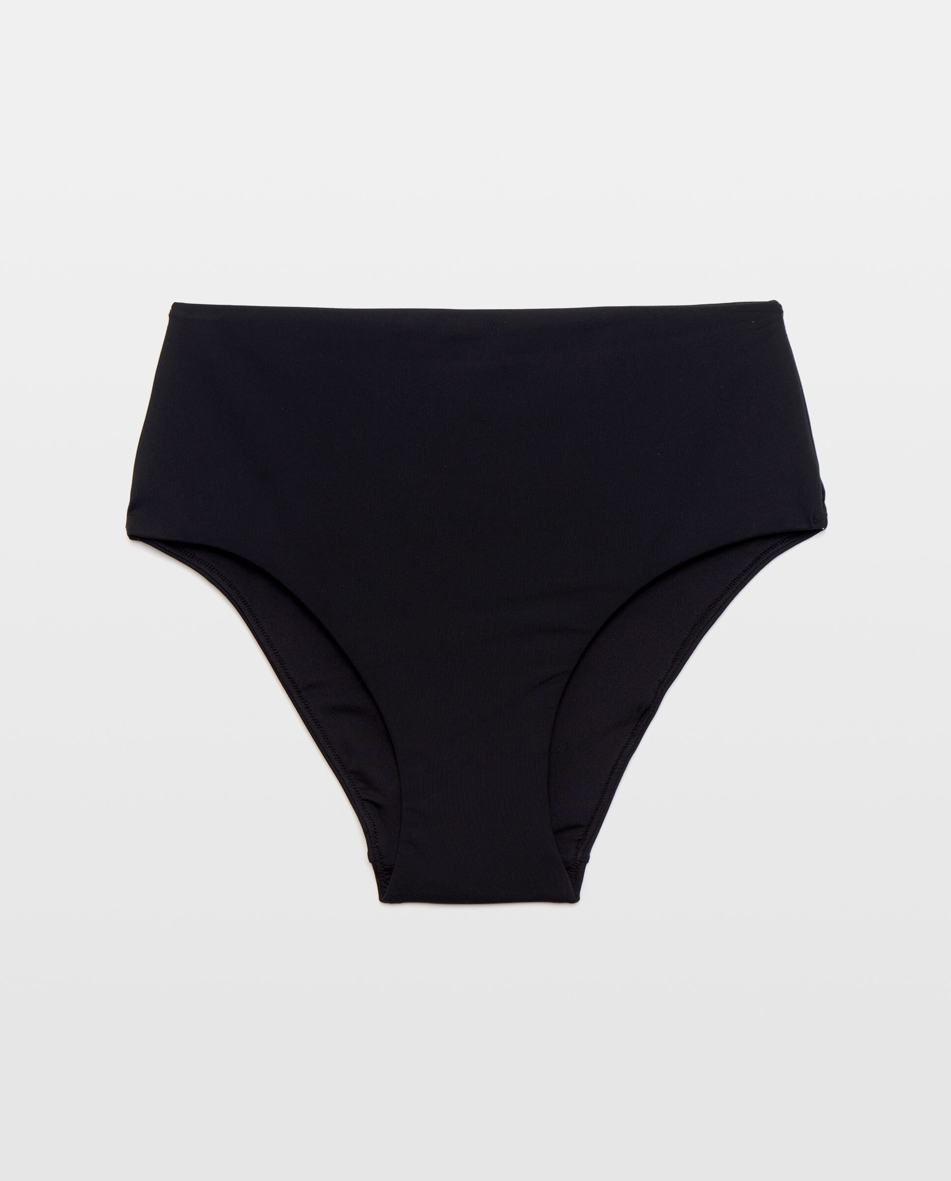 Cueca de Biquíni de Cintura Subida - Preto Preto-4