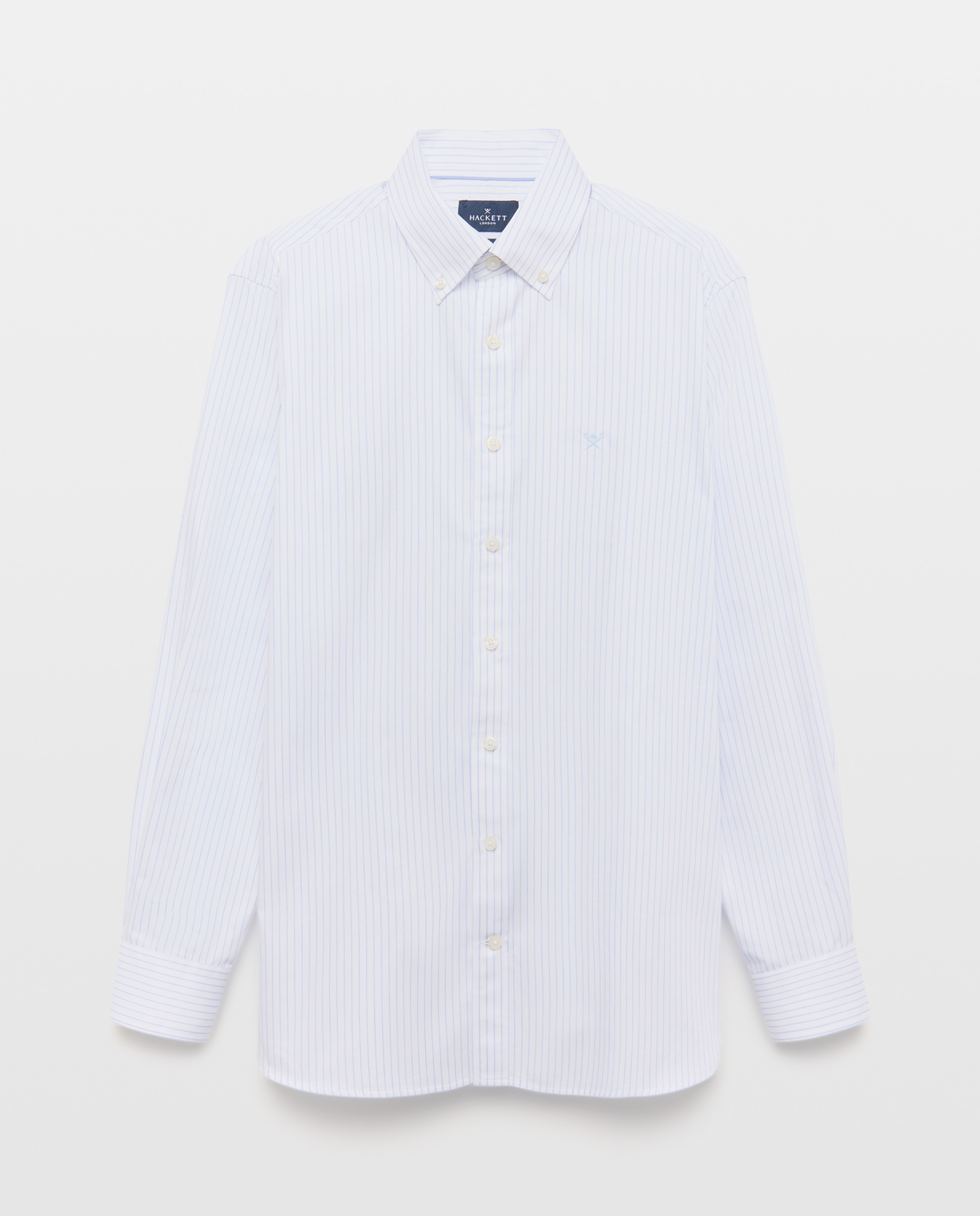 Camisa Classic Fit às Riscas Largas Azul-4