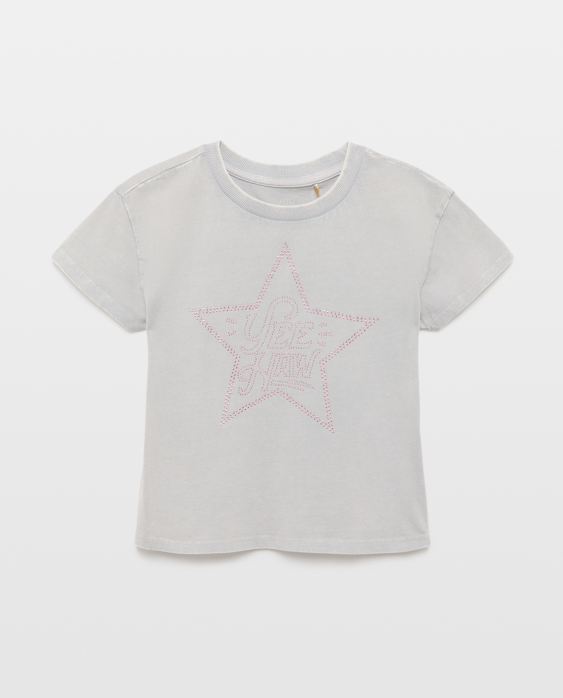 Imagem 0 de T-shirt de Manga Curta com Estampado Posicional Hot Fix de Fantasia