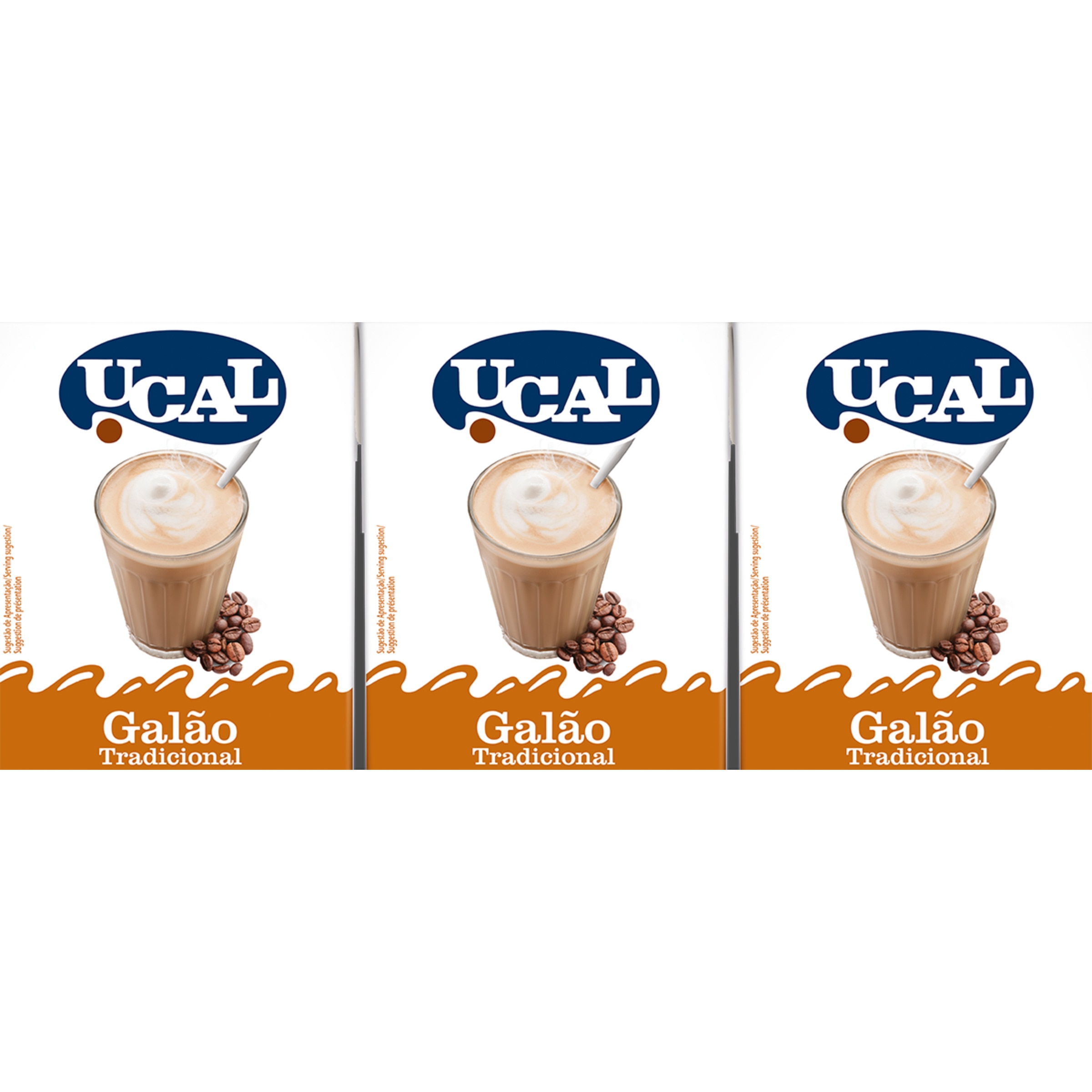 Leite UHT Galão Pack 3 unidades embalagem 600 ml