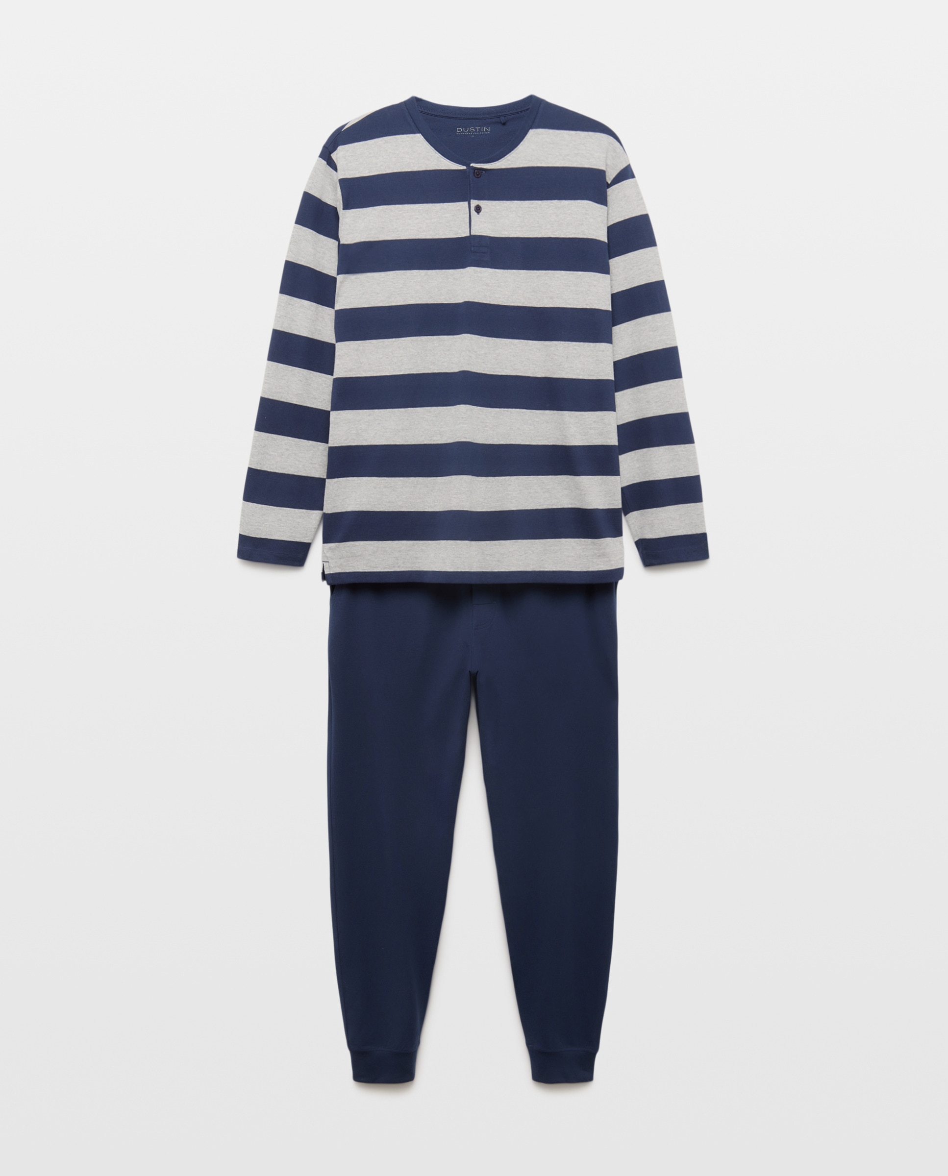 Pijama Circular às Riscas Azul-marinho-3