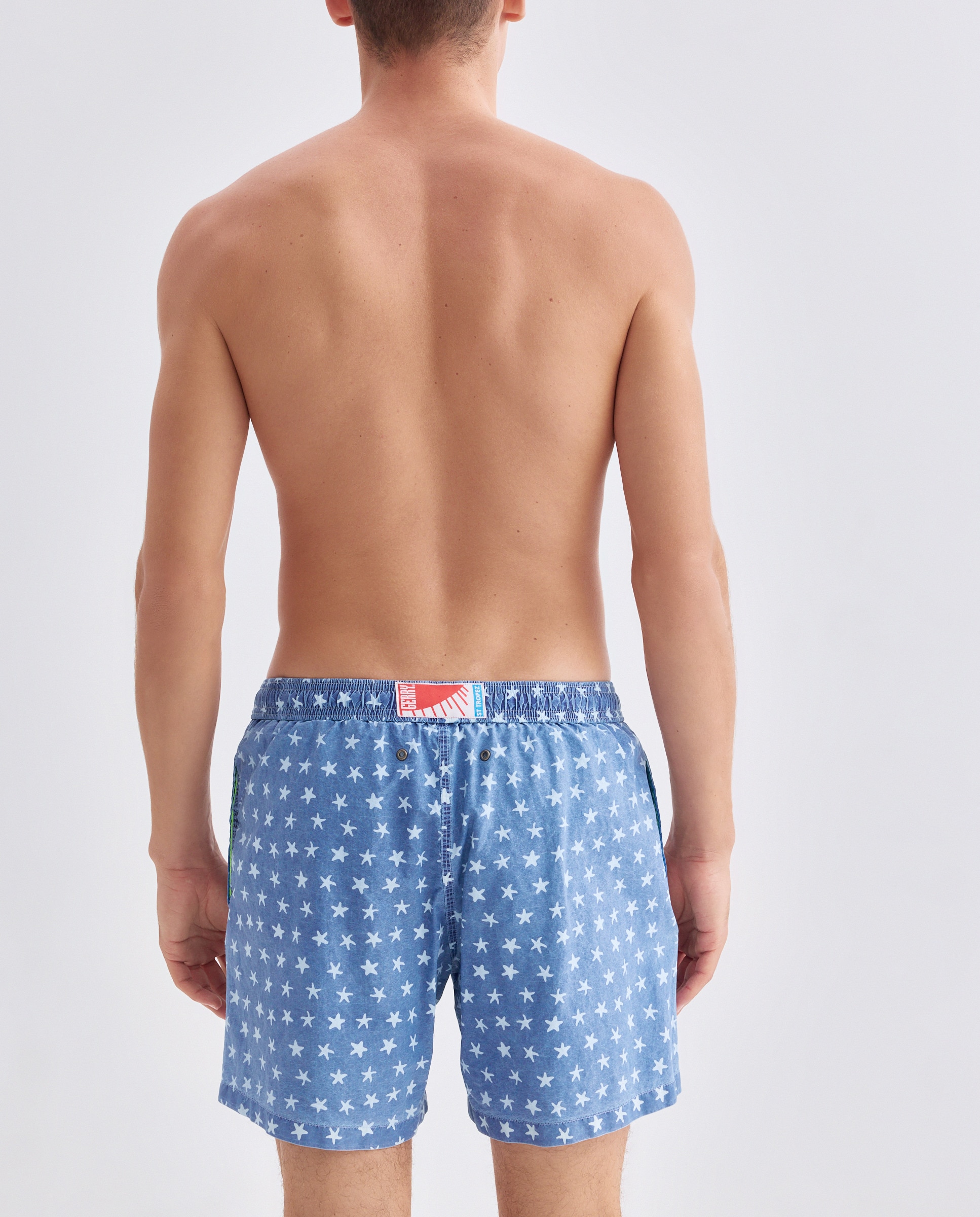 Calções de Banho com Dois Bolsos Laterais Azul-2