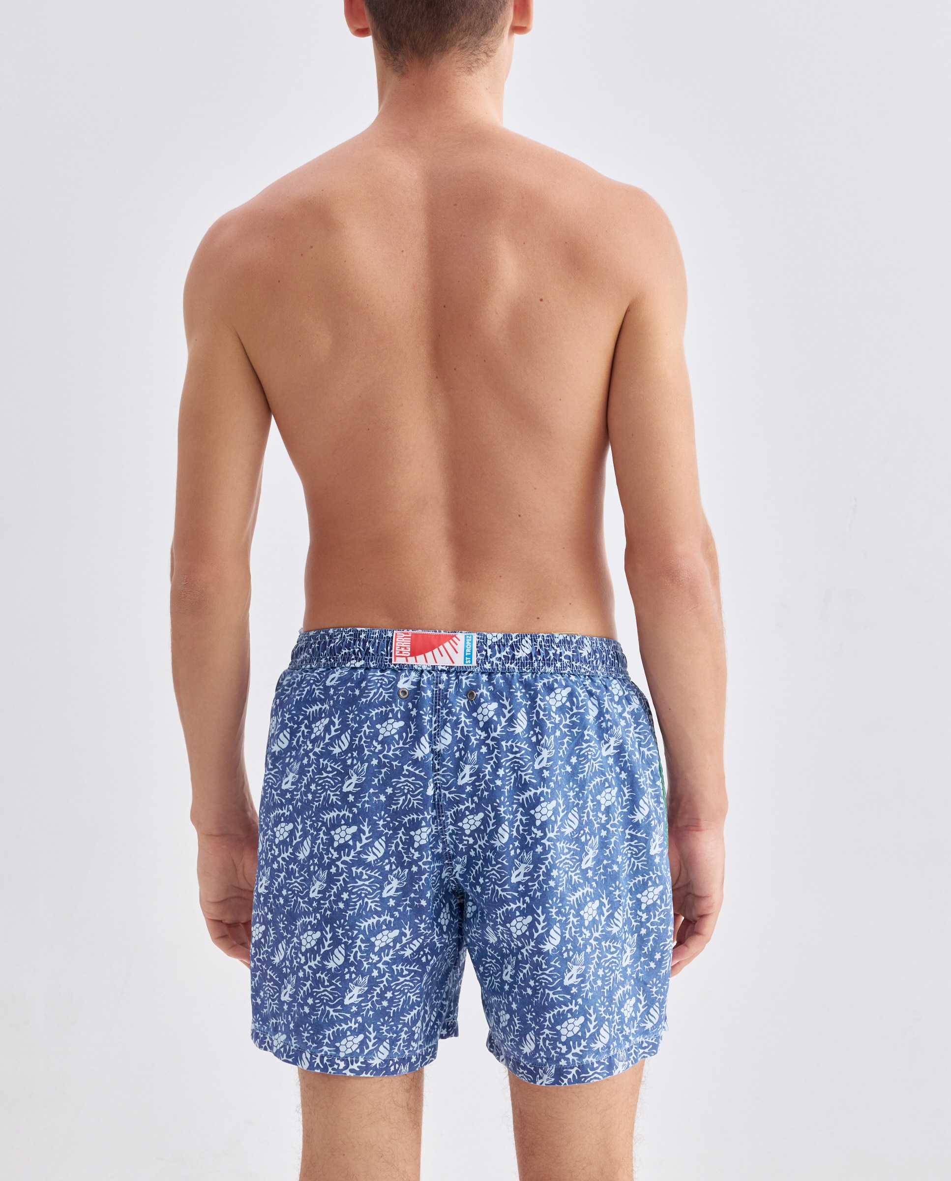 Calções de Banho com Dois Bolsos Laterais Azul-índigo-2
