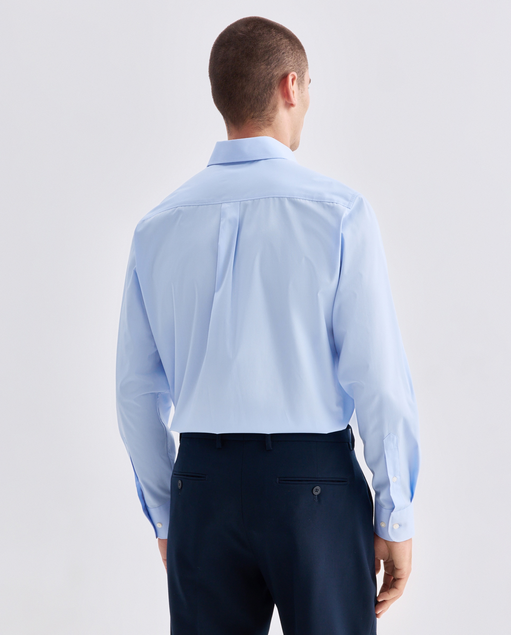 Camisa vestir hombre facil plancha classic fit 400 Azul-3