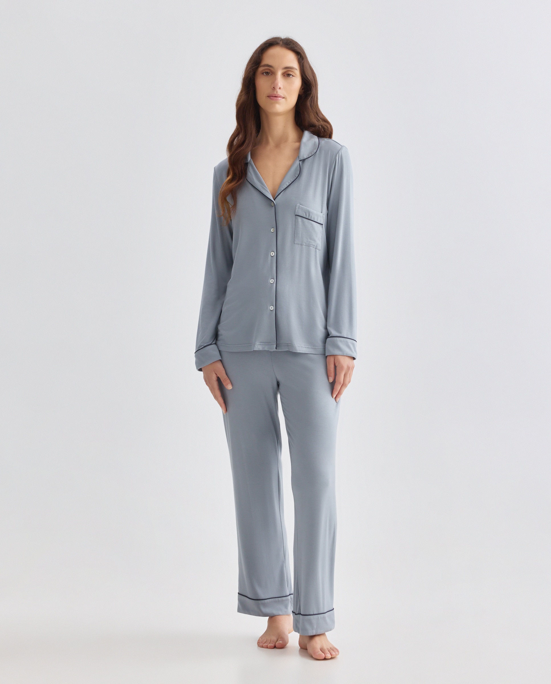 Imagen 0 de Pijama mujer solapa con contraste