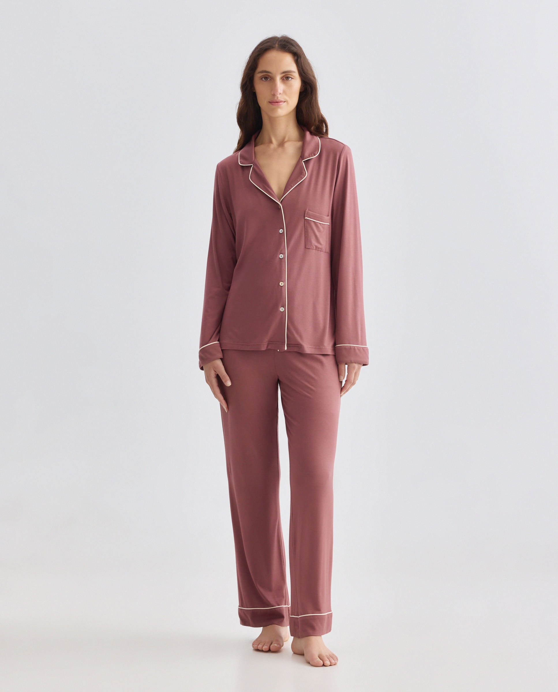 Imagen 0 de Pijama mujer solapa con contraste