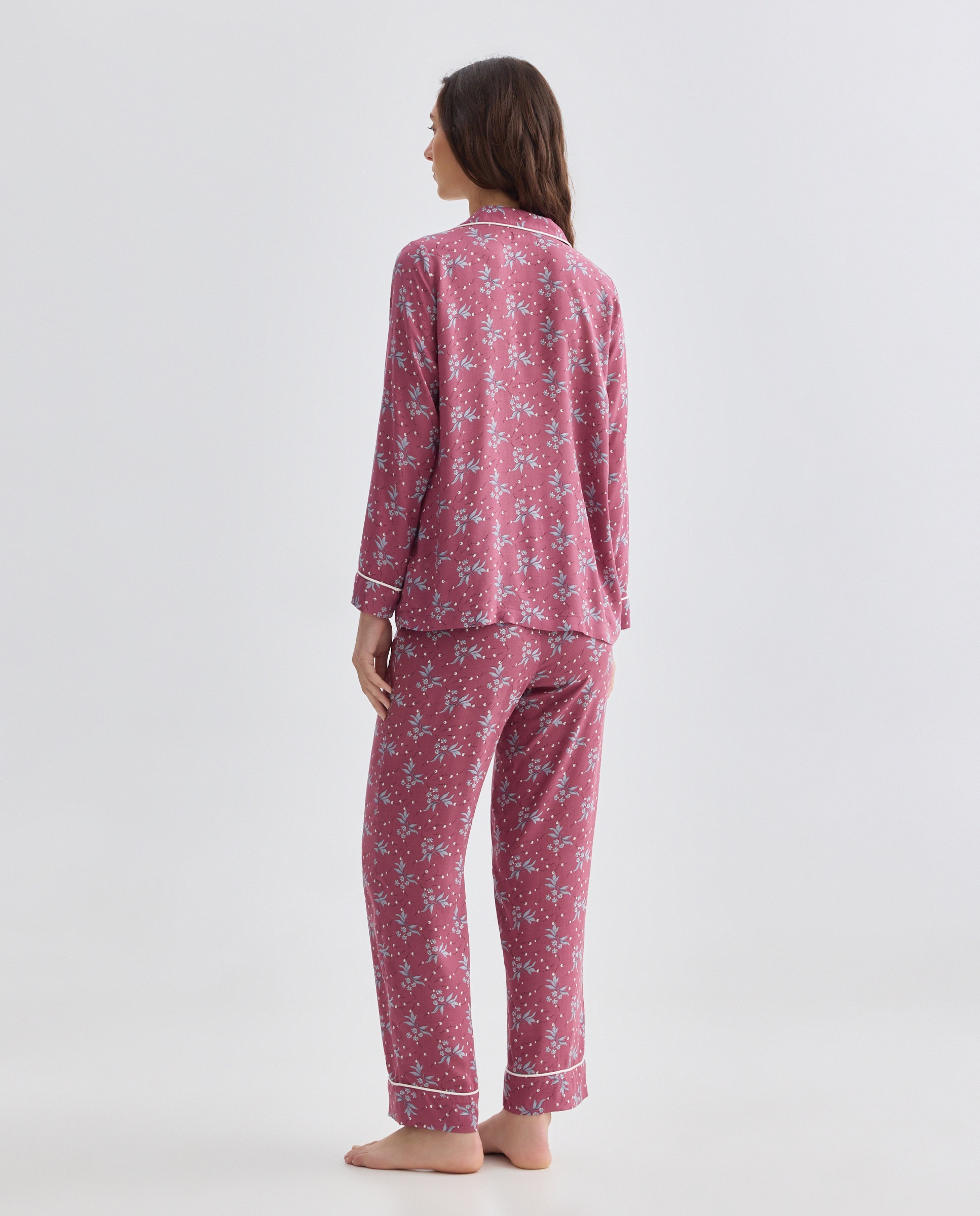 Pijama mujer dos piezas estampado Burdeos-2