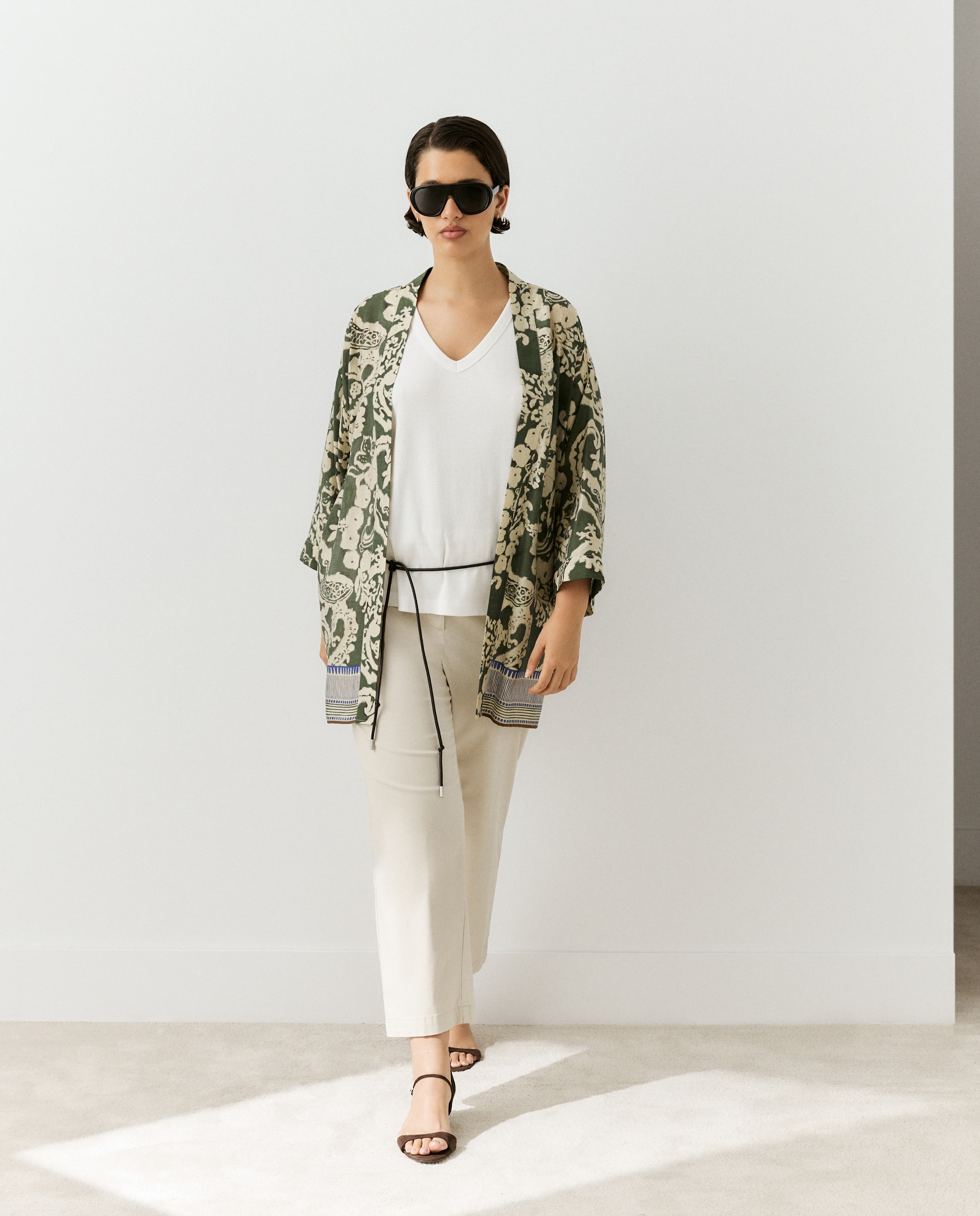 Kimono estampado de mujer - Couchel - Verde Verde-1