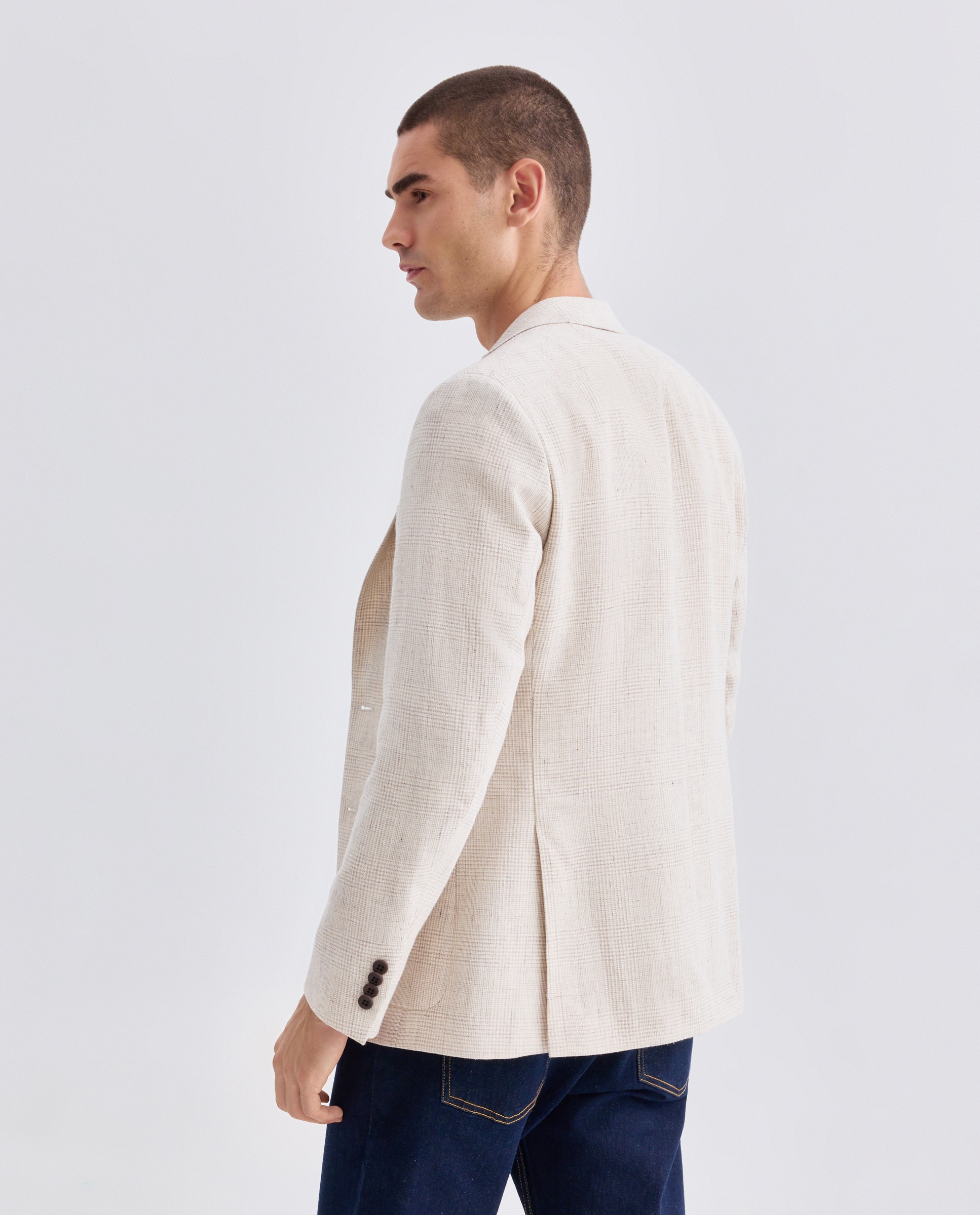 Blazer Slim Bege-3
