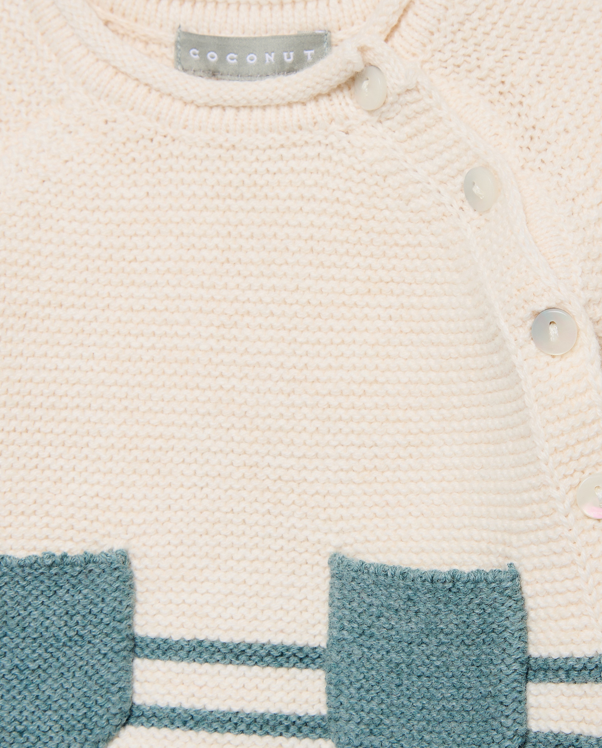 Conjunto de Tricot de Bebé com Dois Bolsos em Contraste e Risca na Parte Inferior Coconut El Corte Inglés Multicolor-4