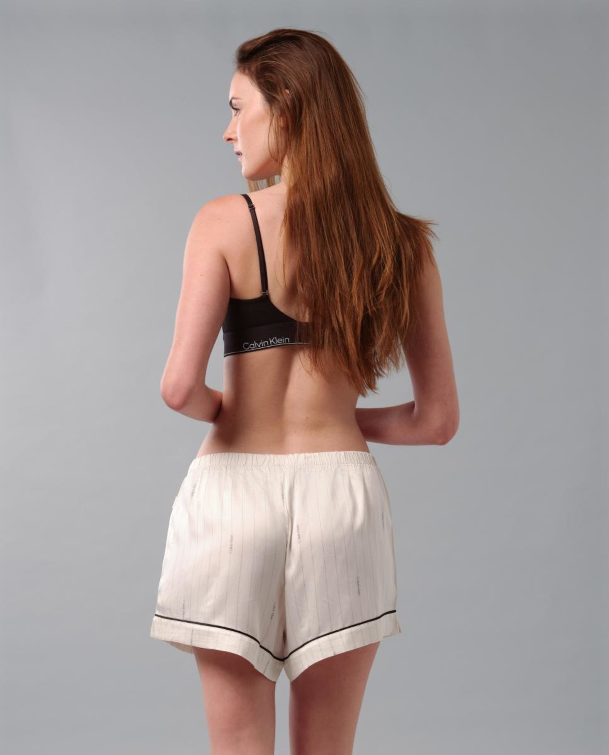 Calções de Pijama Satin Sheen Branco-5