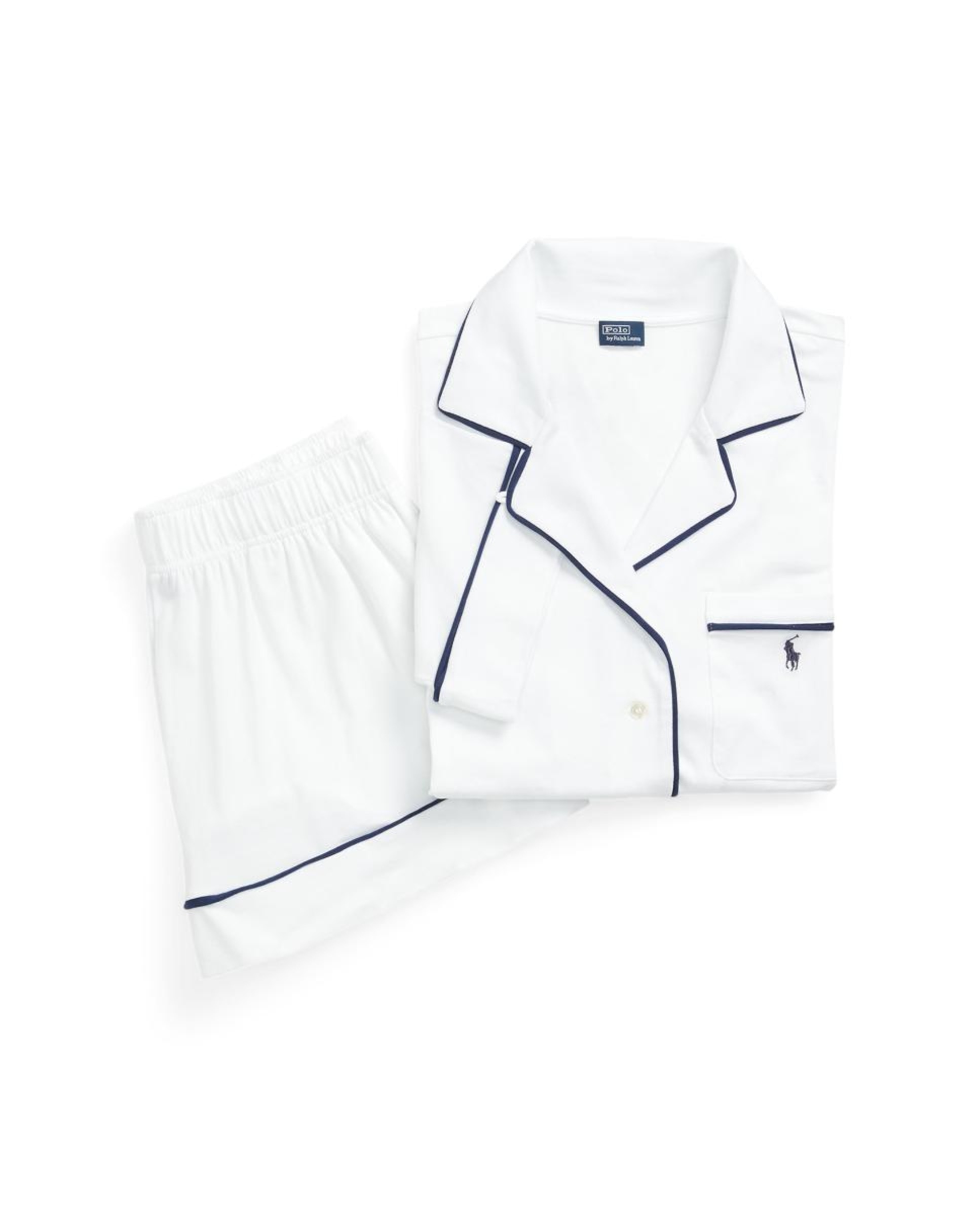 Pijama Curto com Vivos em Contraste Branco-6
