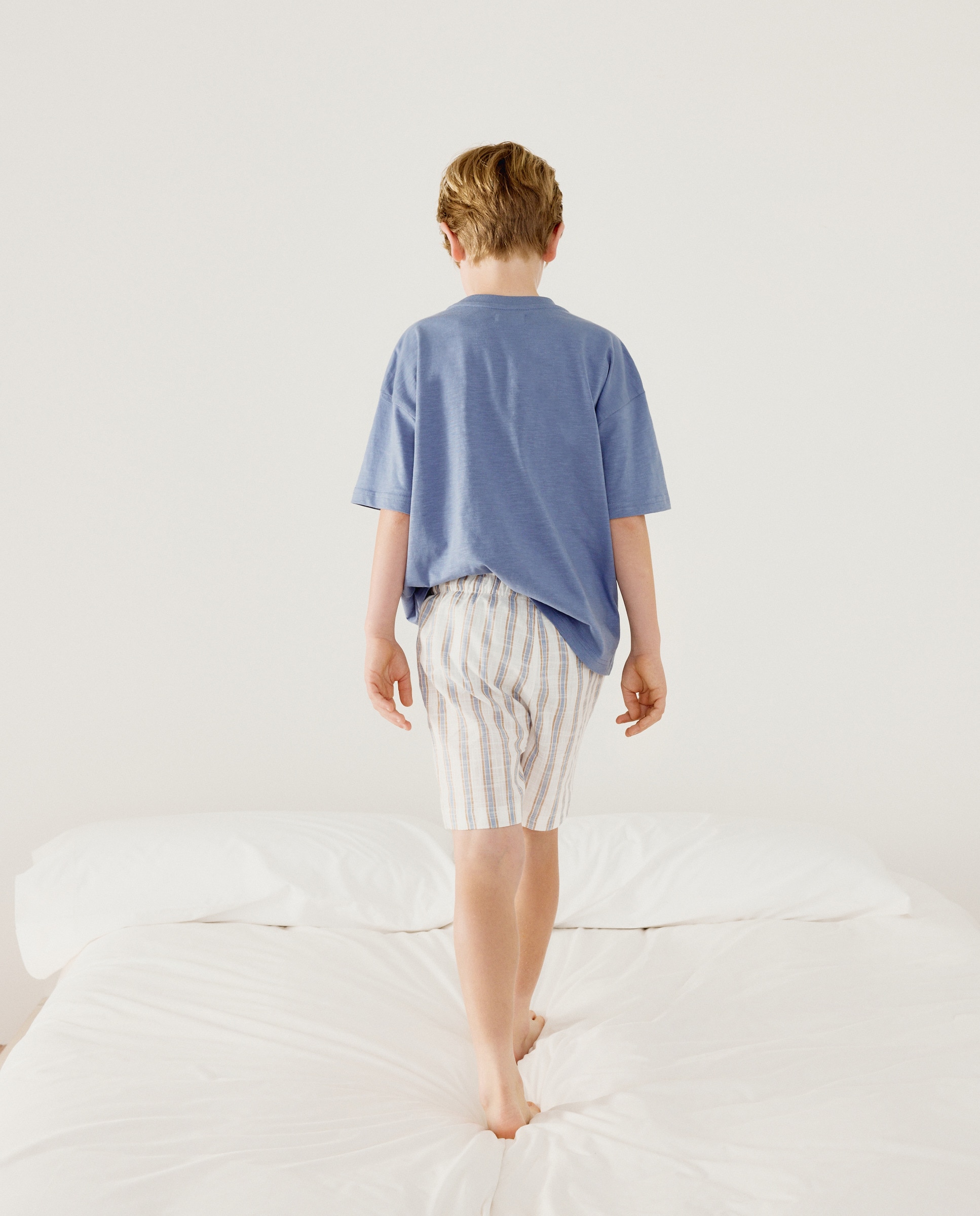 Calções de Pijama às Riscas Cotton Juice Azul-3