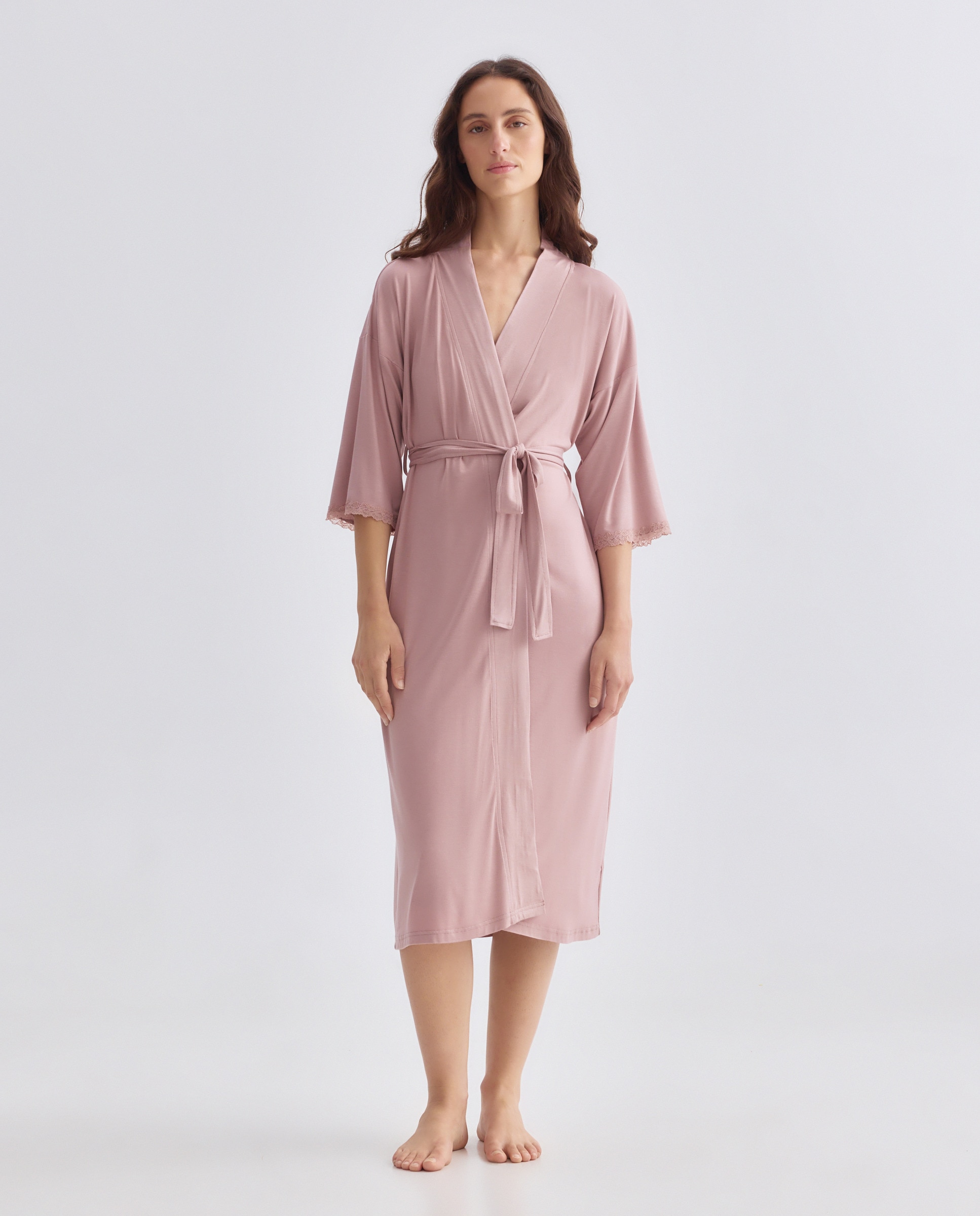 Imagen 0 de Bata mujer punto larga lace