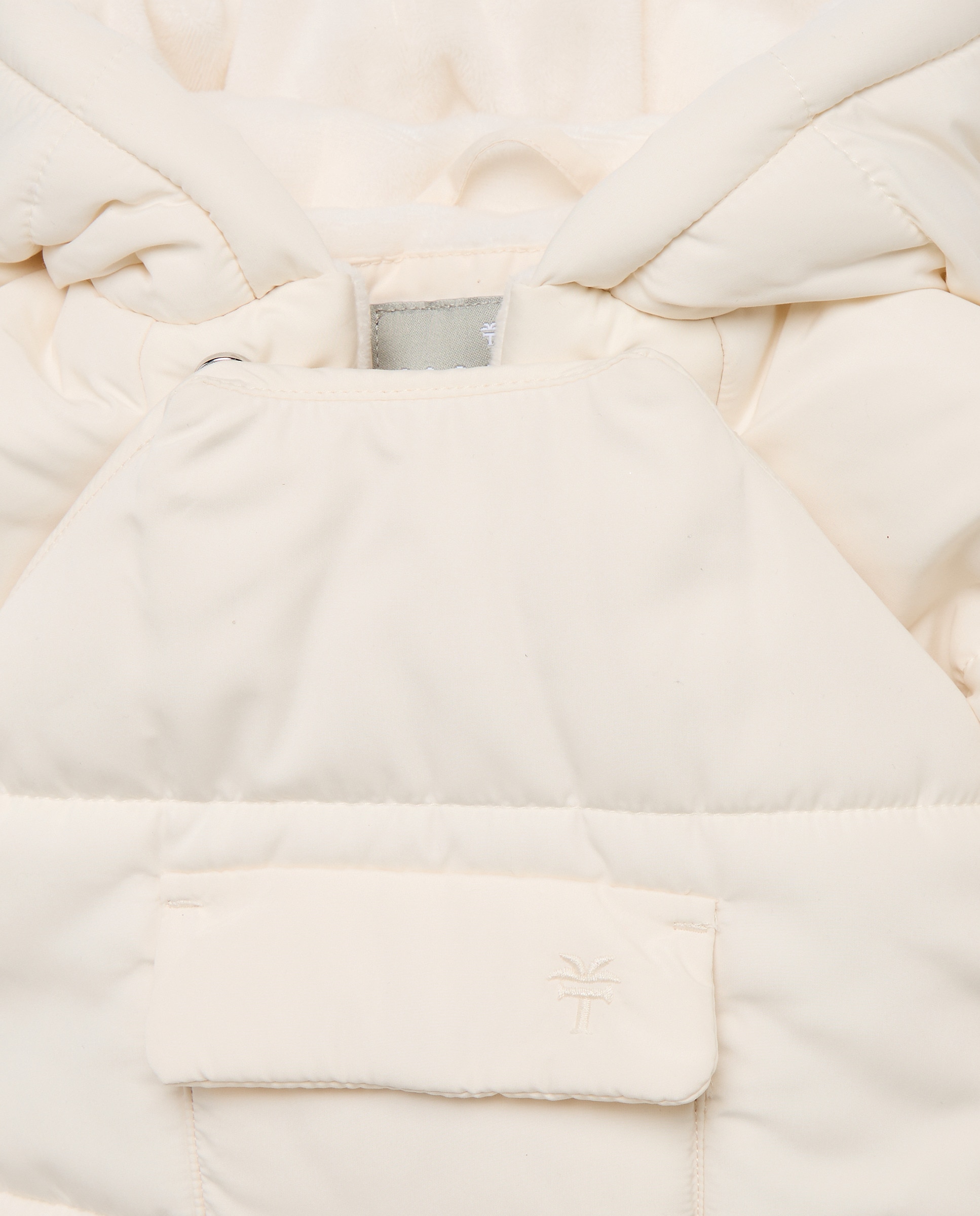 Babygrow de Bebé de Microfibra com Pés + Mãos com Botões de Pressão e Bolso à Frente Coconut El Corte Inglés 120 Cru-3