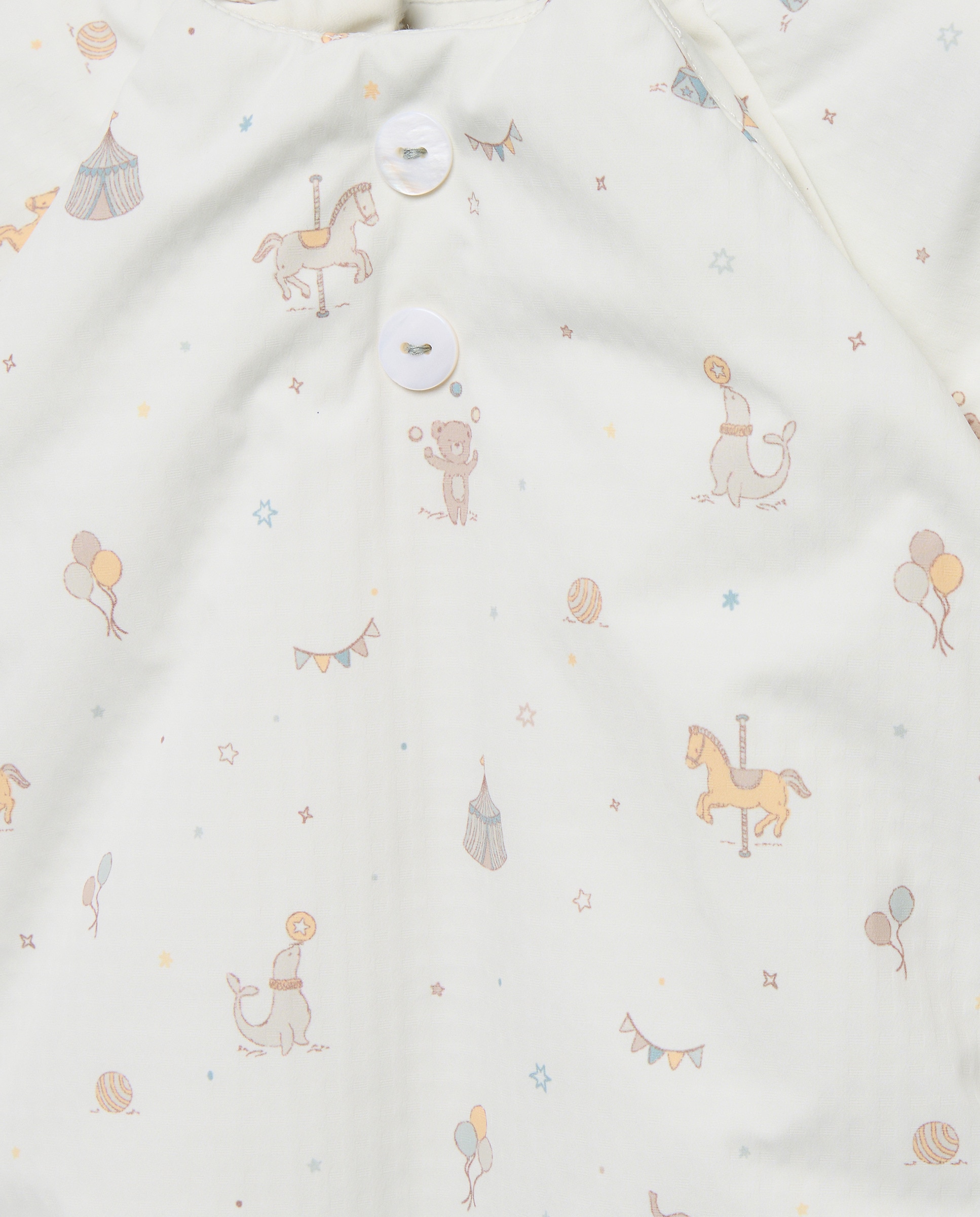 Buzo nylon pie + mano jacquard all over print fantasía con botones de bebé - Coconut El Corte Inglés - Blanco Blanco-3