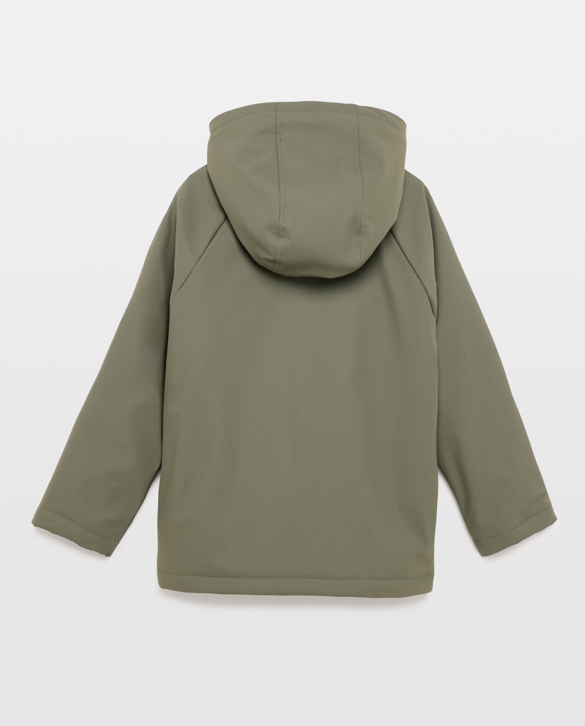 Parka de niño engomada con capucha y forro polar 520 Kaki-2