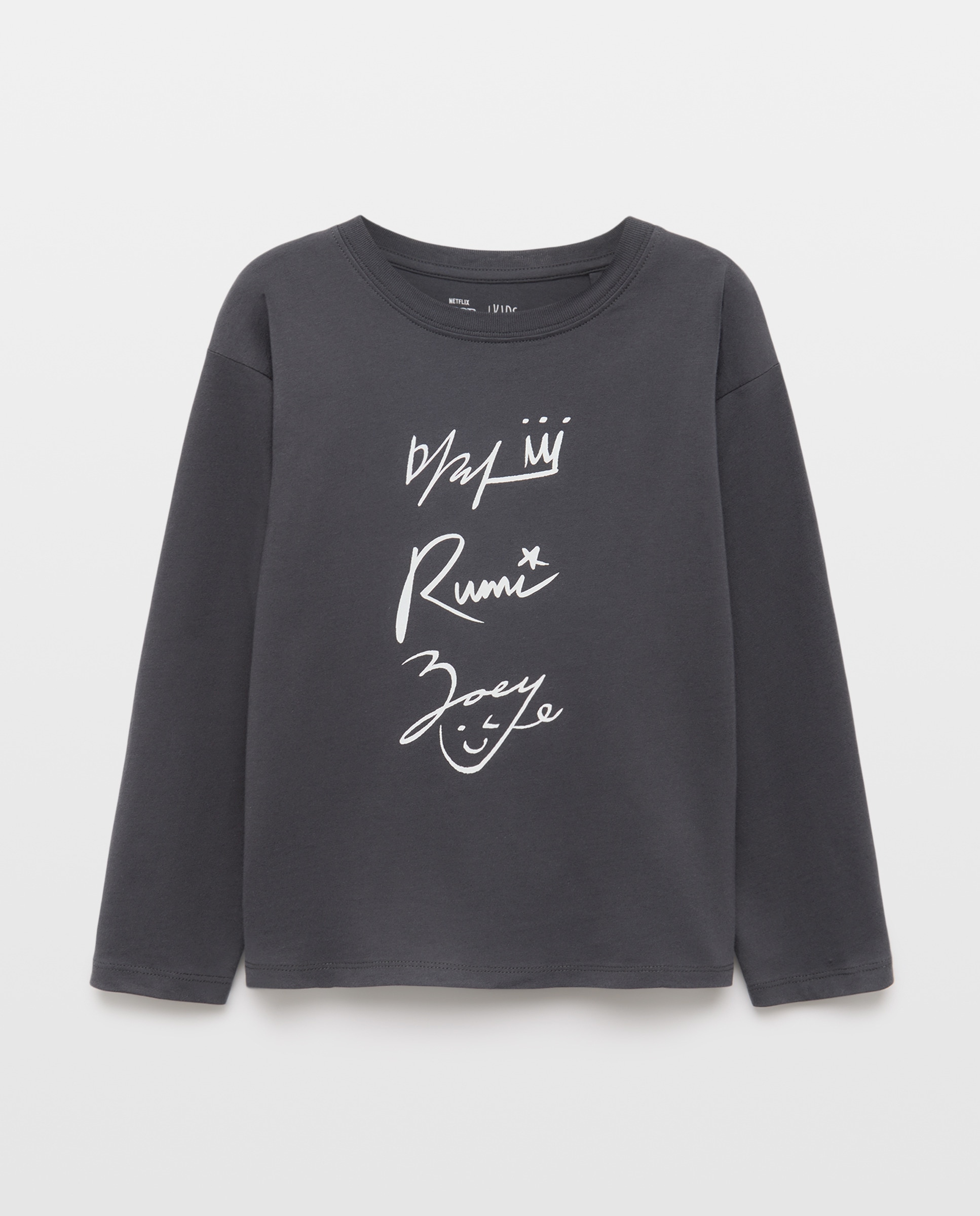 Imagem 0 de Camisola de Manga Comprida com Estampado Posicional KPOP no Peito e Costas