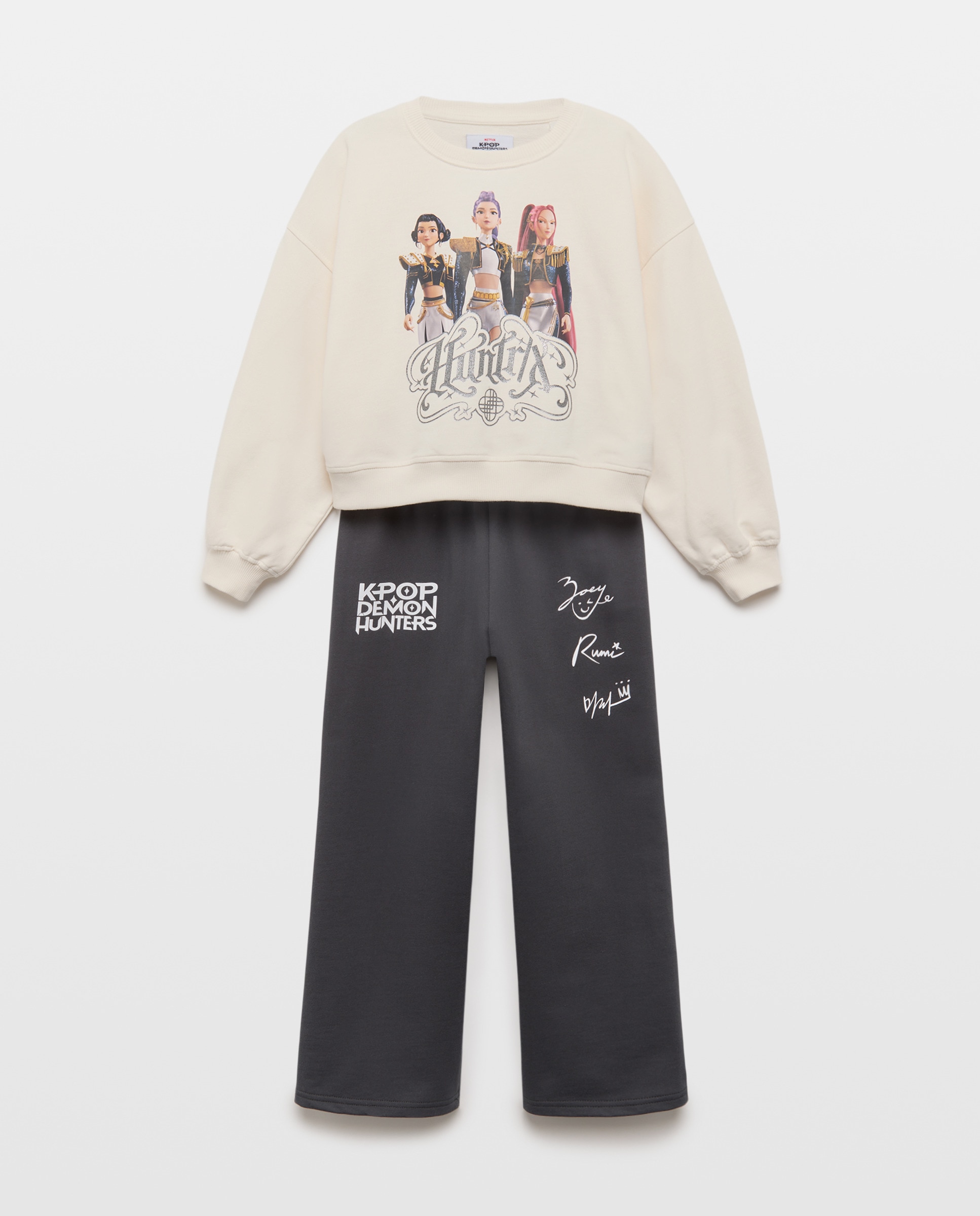 Imagem 0 de Conjunto de Calças Wide Leg e Sweatshirt com Estampado Posicional KPOP