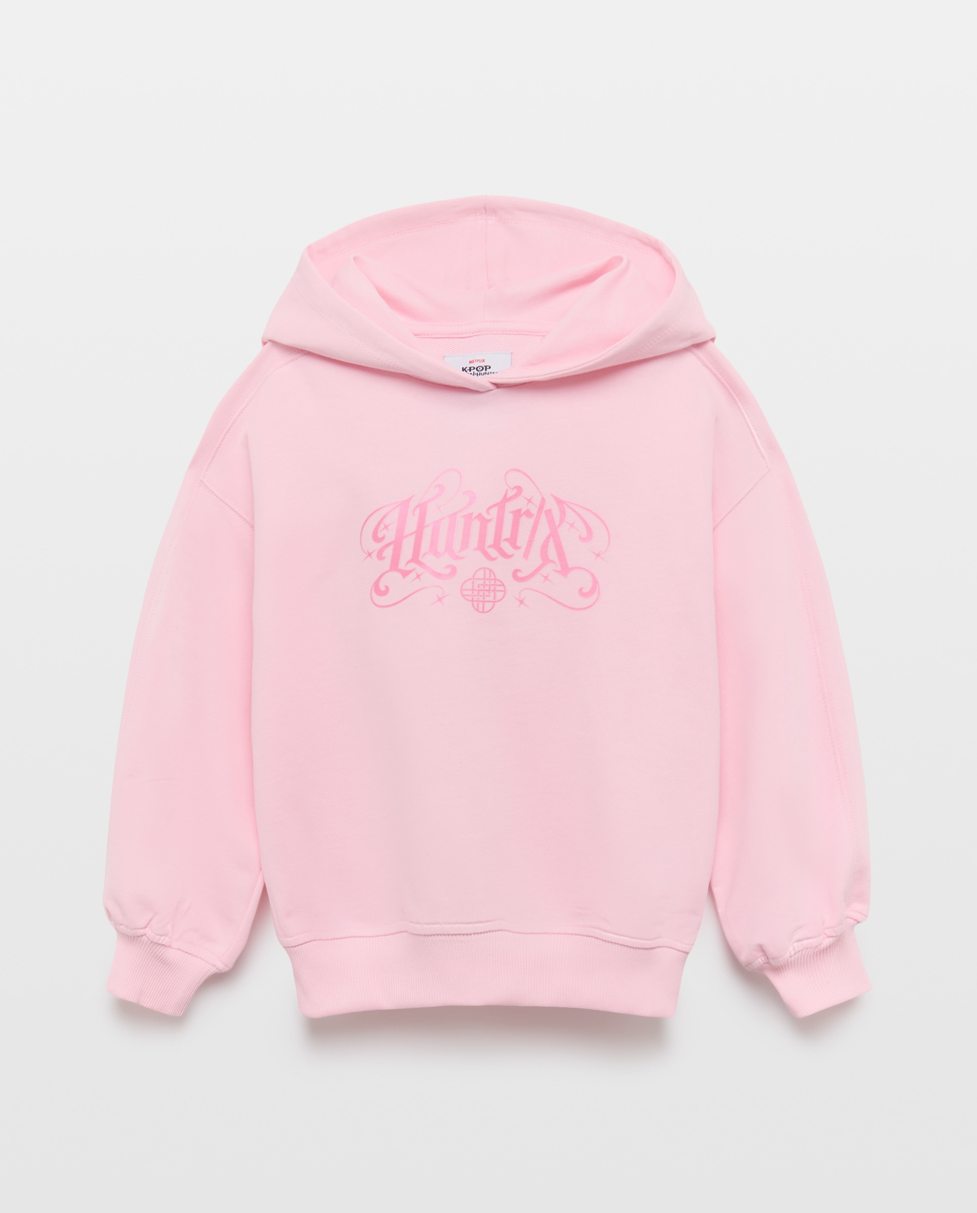 Imagem 0 de Sweatshirt Fechada com Capuz, Estampado KPOP nas Costas e à Frente e Bolso Canguru