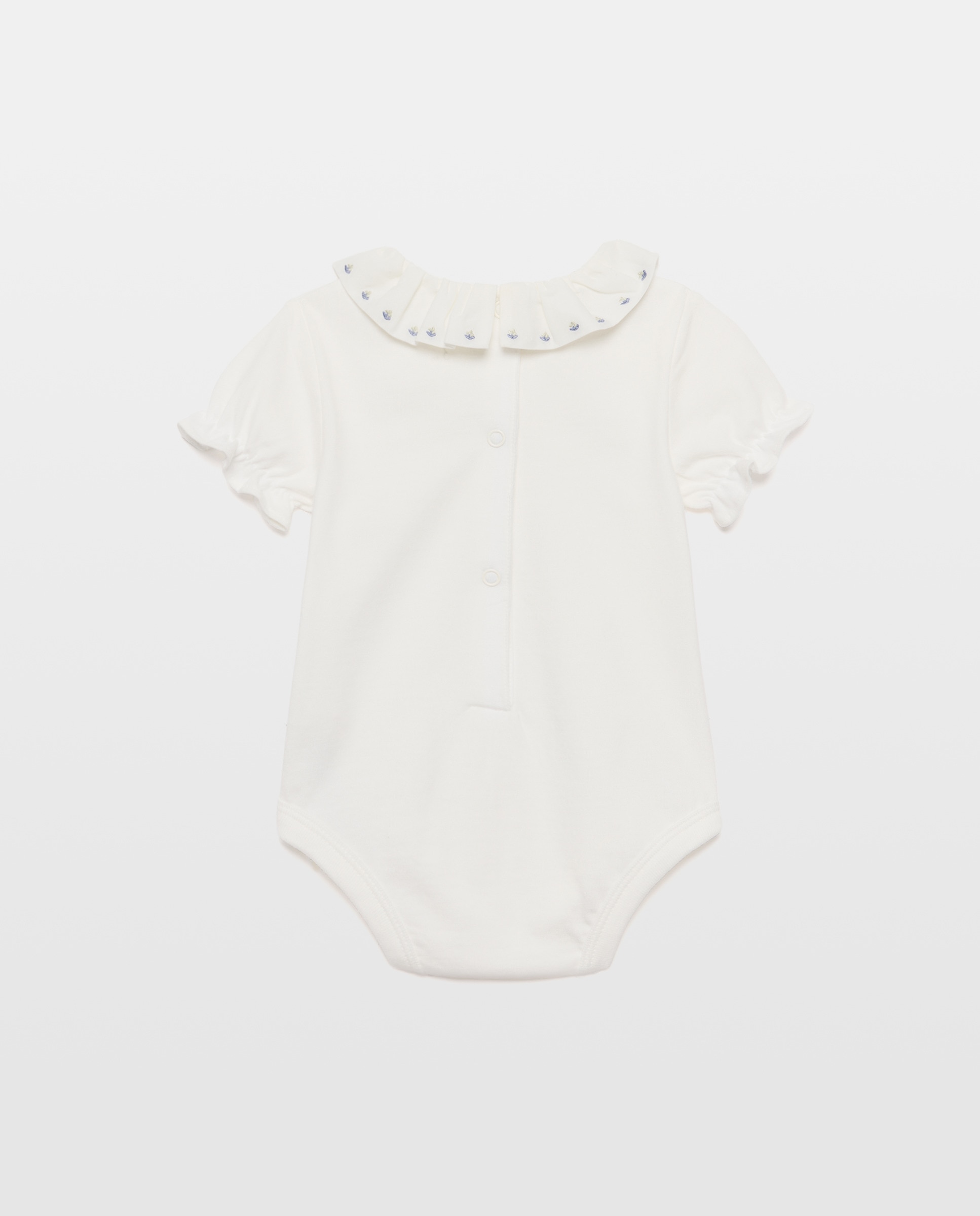 Body de recién nacido cuello puntilla Blanco roto-2