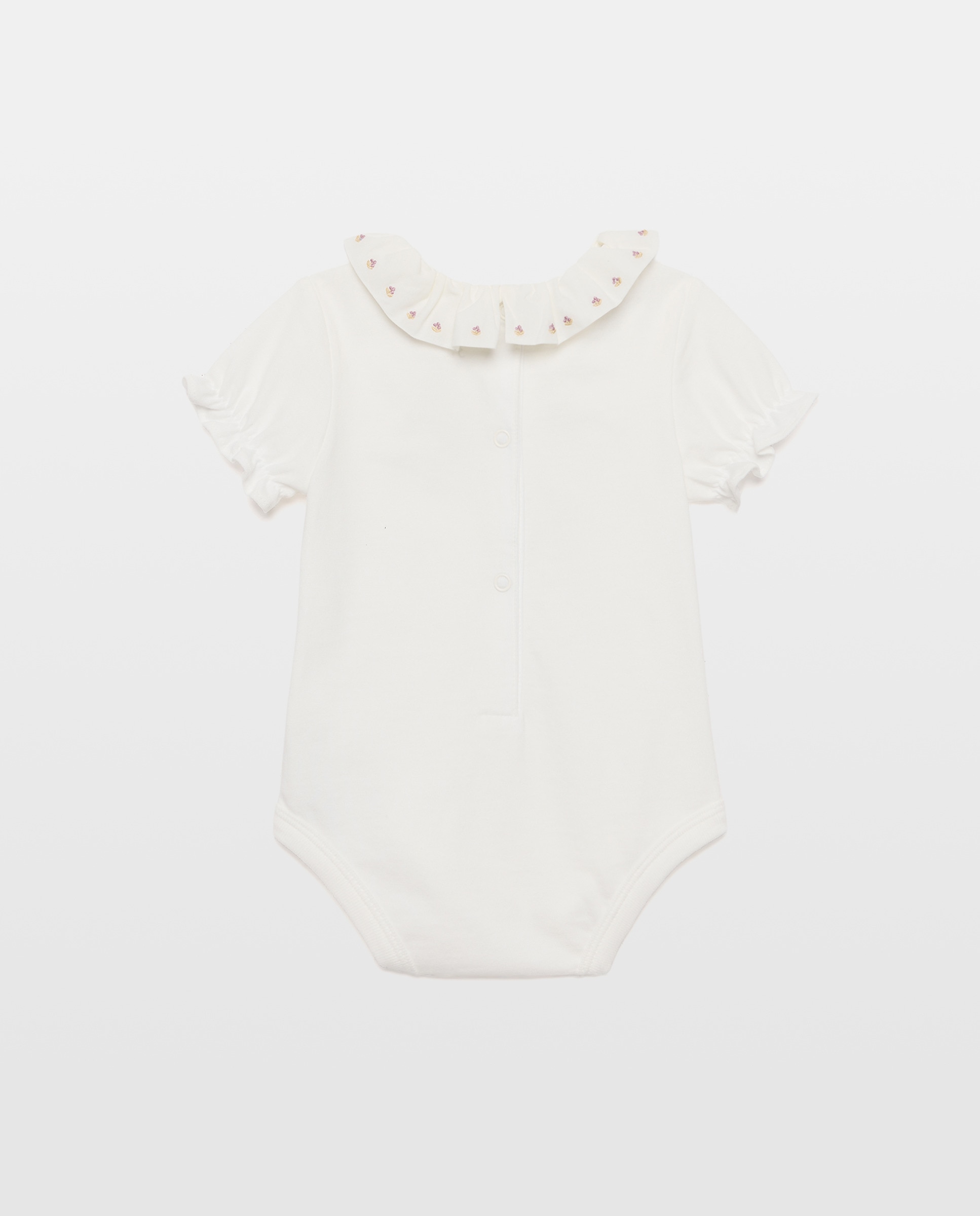 Body de recién nacido cuello puntilla Blanco roto-2