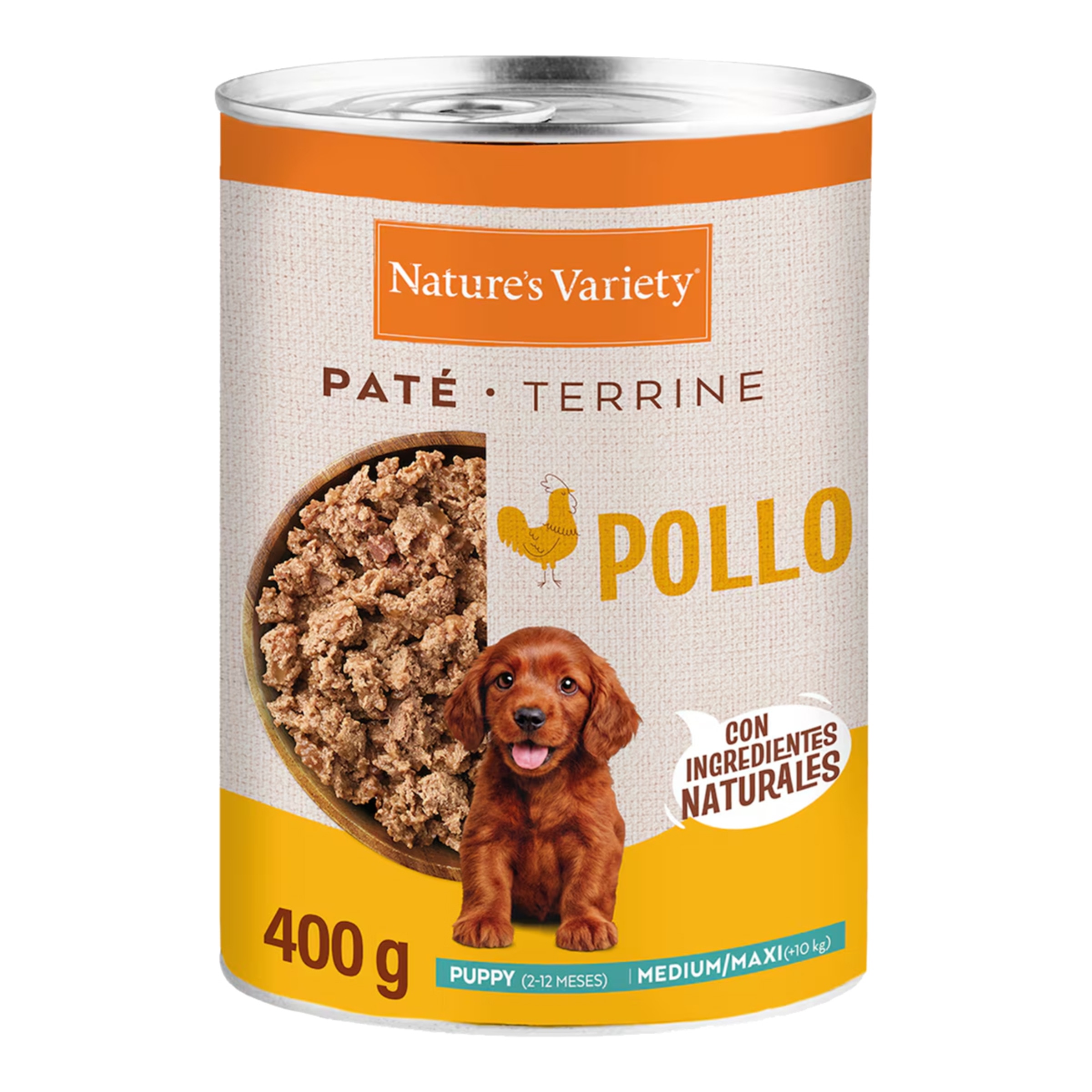 Imagen 0 de Comida húmeda para perros cachorros medianos y grandes Nature´s Variety paté pollo 400g
