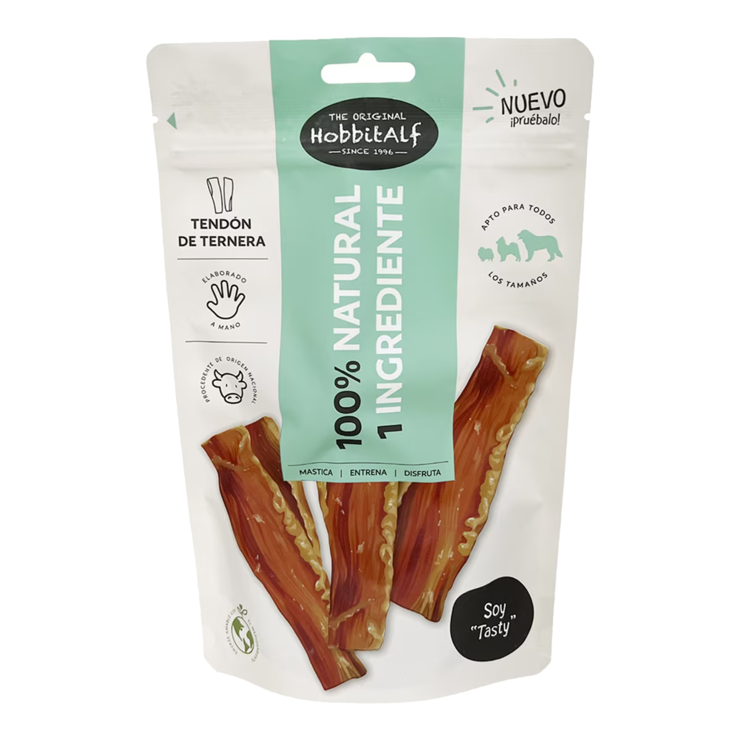 Imagen 0 de Tendón de ternera natural para perros Hobbitalf 100 g