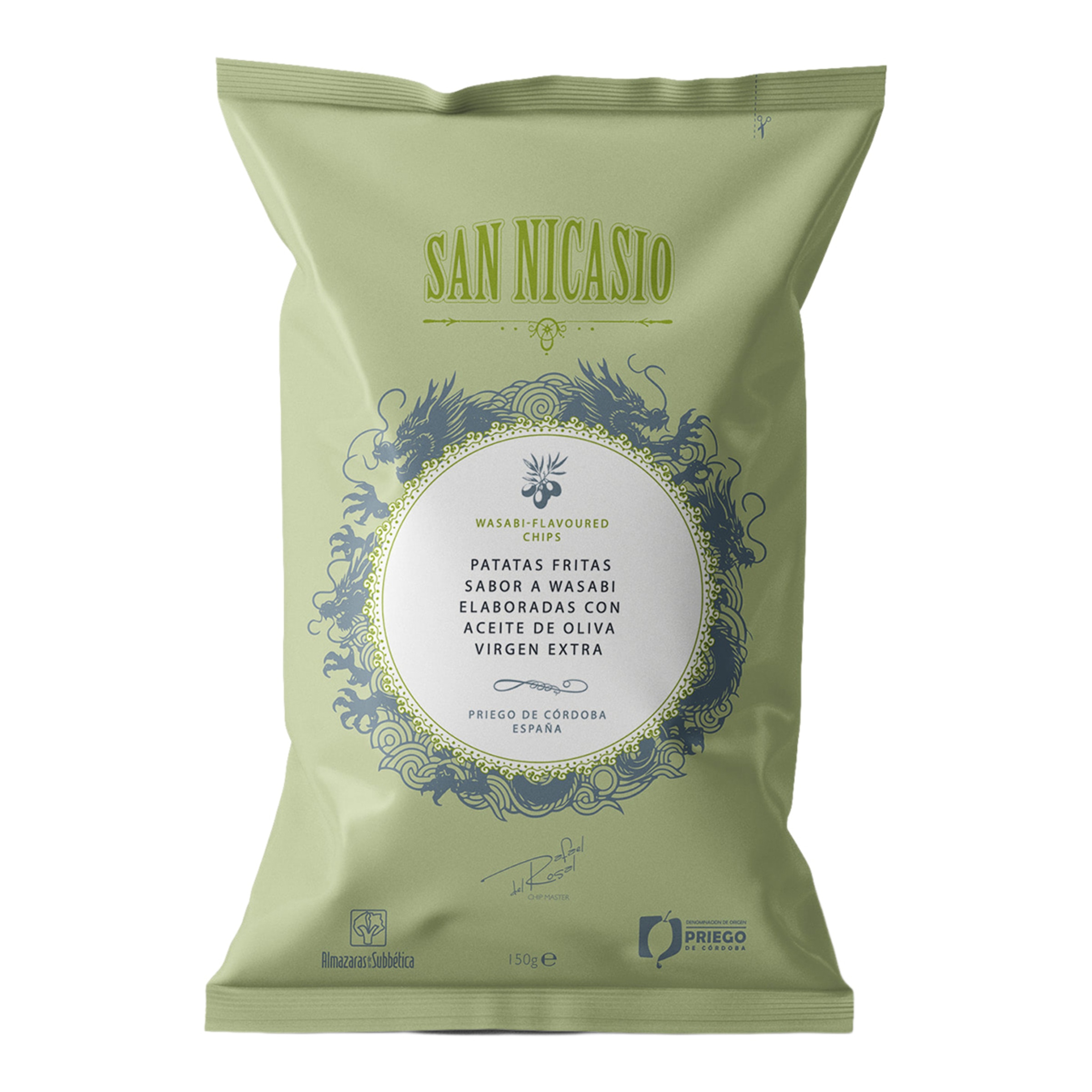 Imagen 0 de Patatas fritas con aceite de oliva virgen extra y sal del Himalaya sabor Wasabi San Nicasio