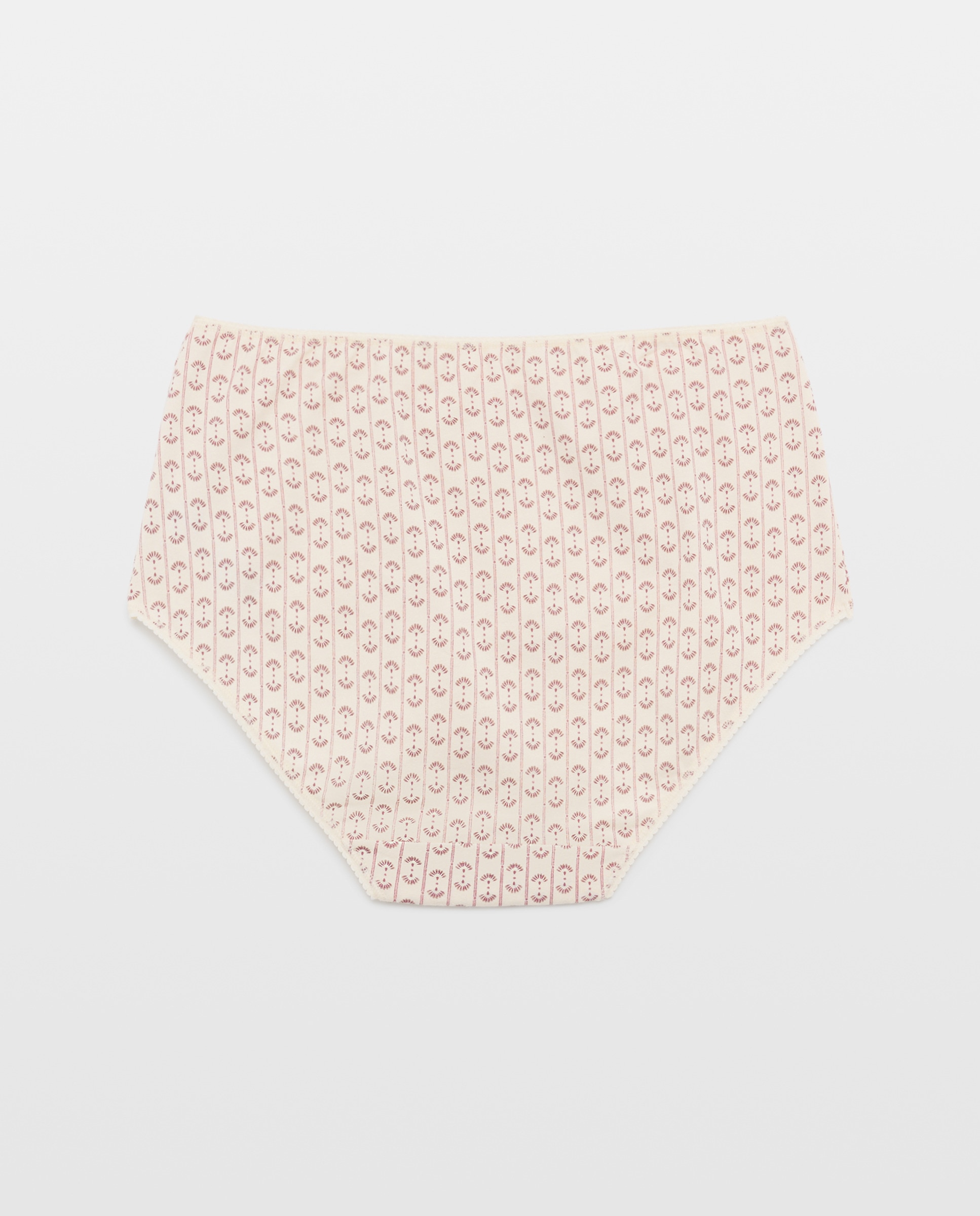 Pack 5 bragas altas de mujer algodón estampados Burdeos-5