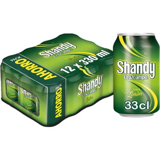 cerveza rubia sabor limón pack 12 latas 33 cl - Shandy Cruzcampo
