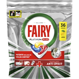 detergente lavavajillas Platinum Plus Limón bolsa 36 pastillas - Fairy