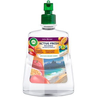ambientador automático difusor Active Fresh Playa de Copacabana Fruta de la pasión & mango recambio - Air Wick