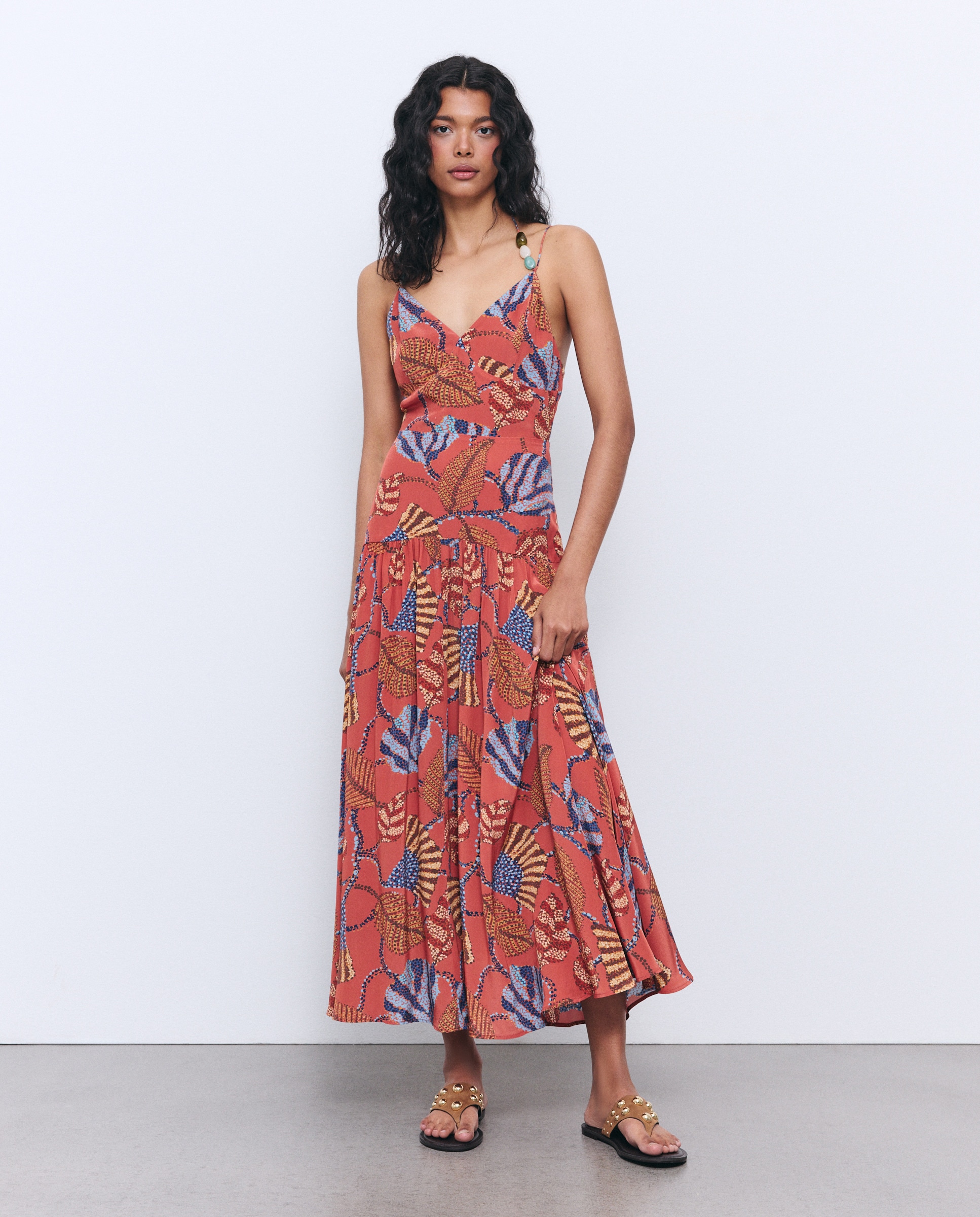Imagem 0 de Vestido de Alças de Capa com Estampado