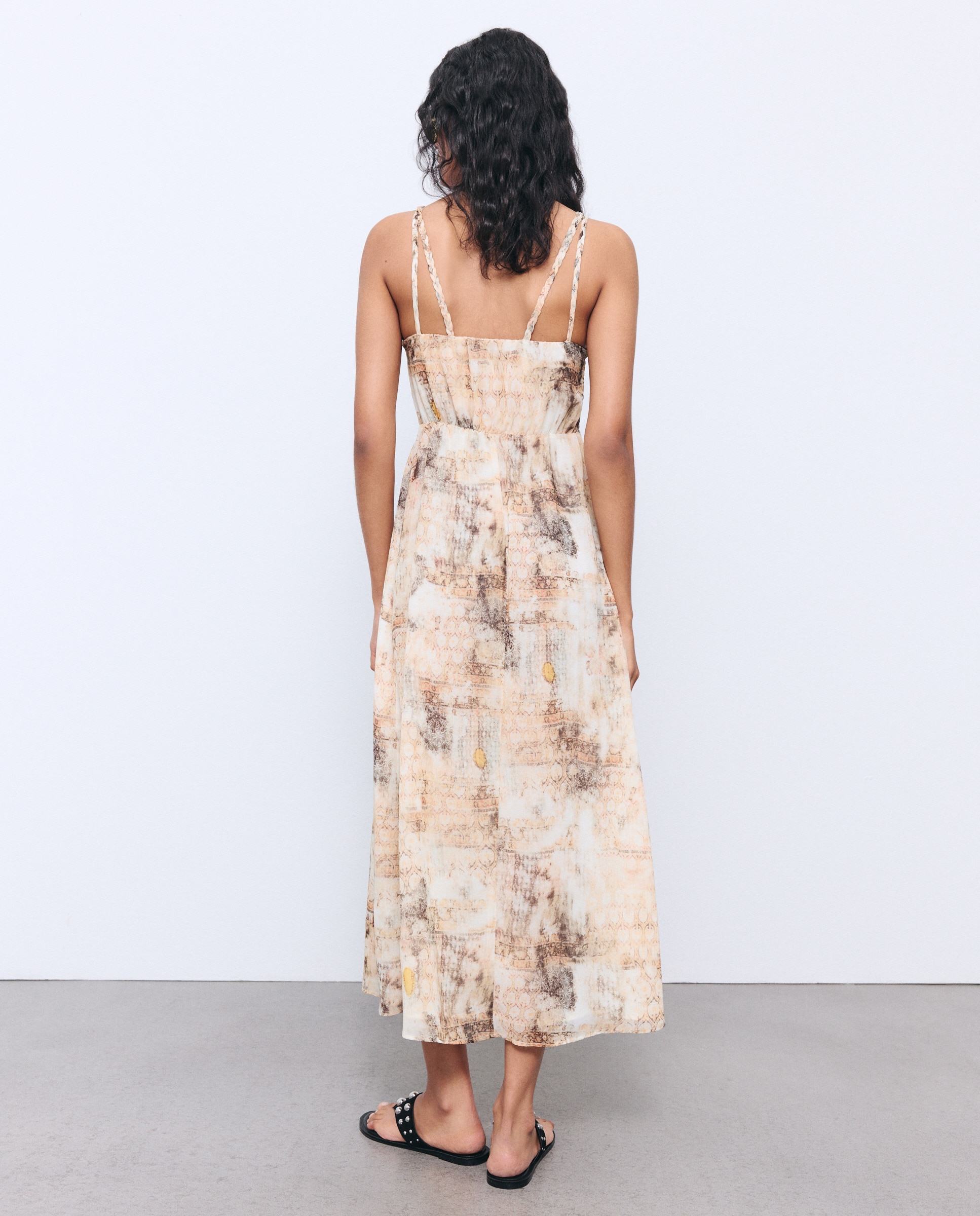 Vestido Comprido Estampado Branco-4
