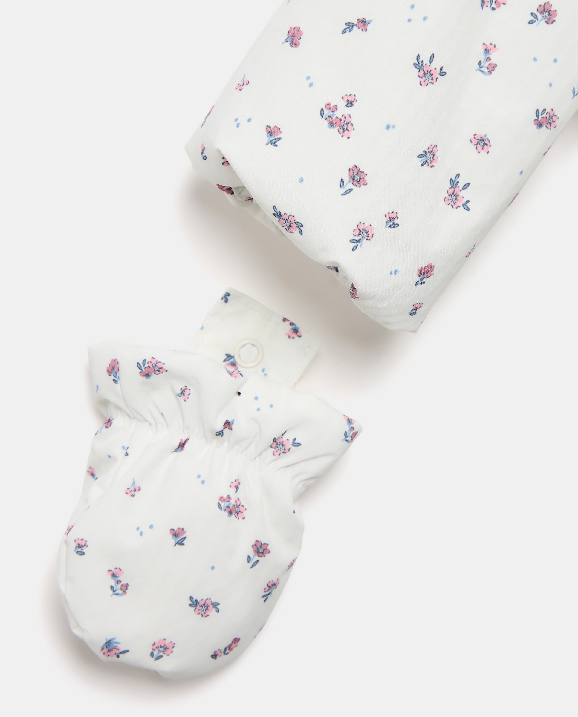 Buzo nylon pie + mano jacquard all over print flores con botones de bebé - Coconut El Corte Inglés - Blanco Blanco-4