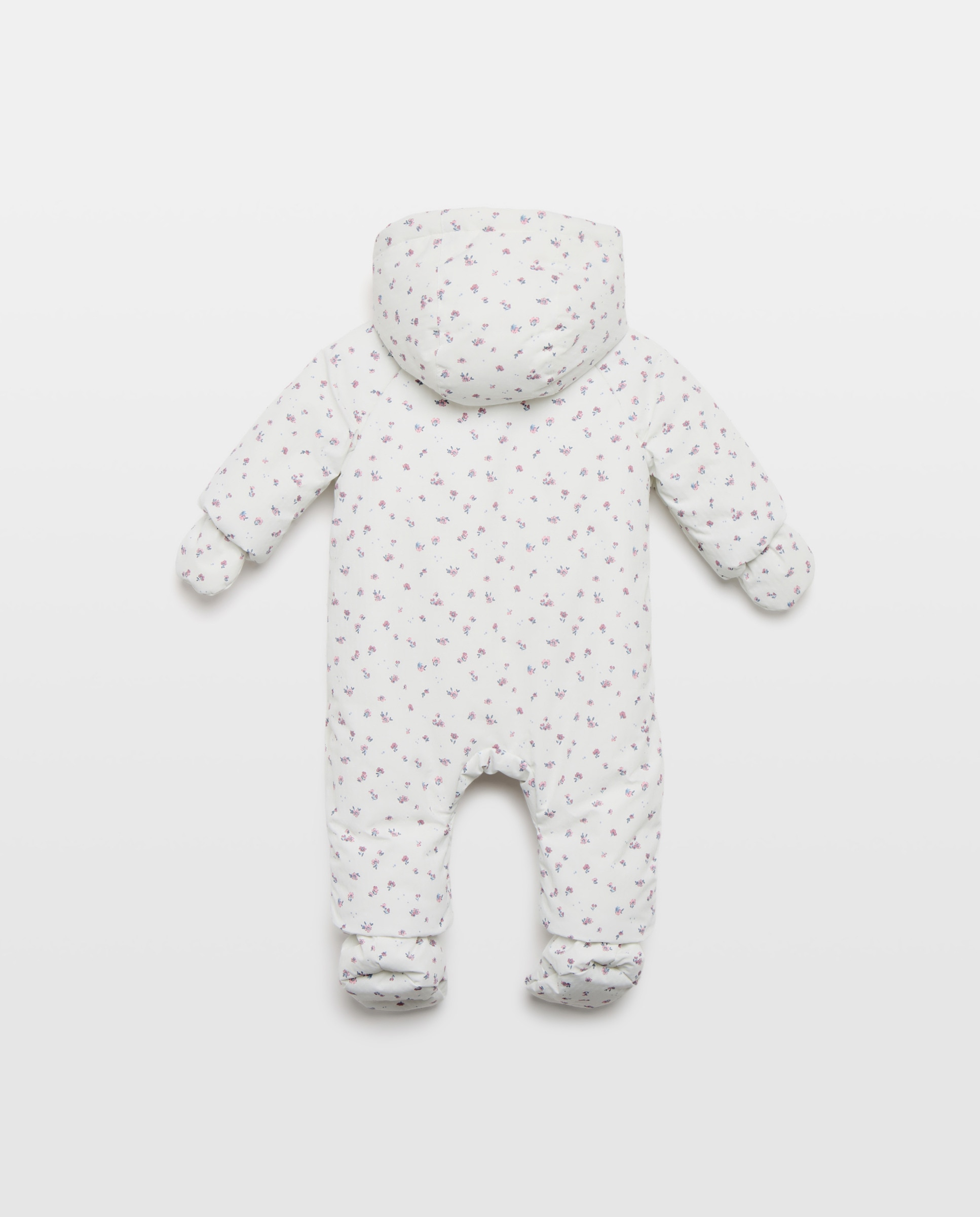 Buzo nylon pie + mano jacquard all over print flores con botones de bebé - Coconut El Corte Inglés - Blanco Blanco-2